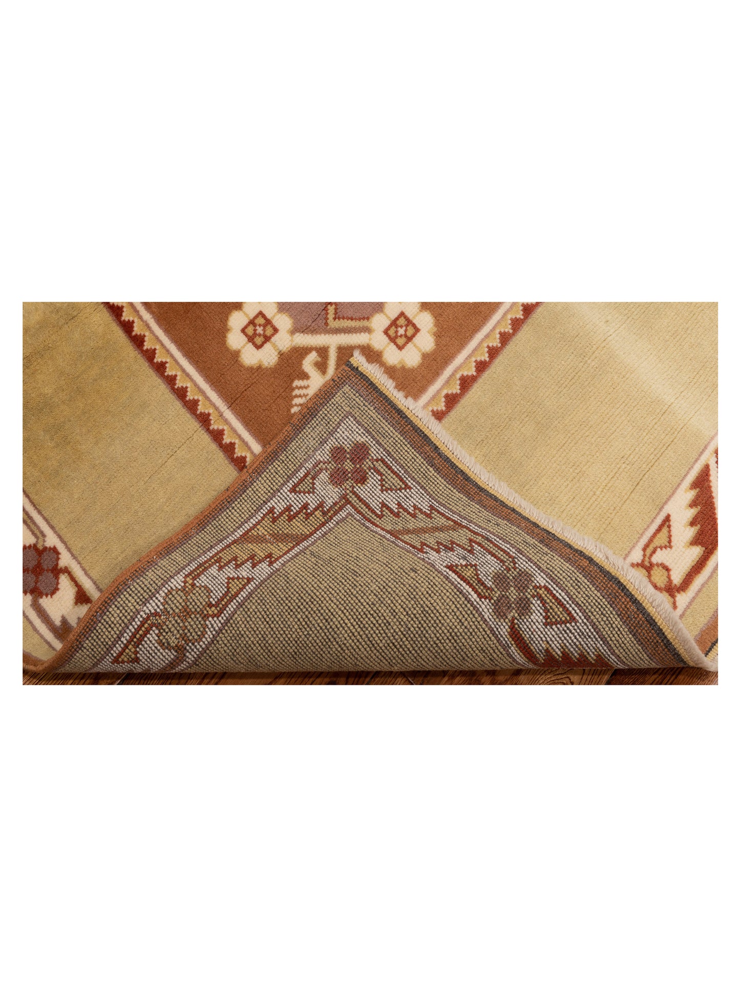 Milas 146097 Brown Gold 3.11x8.6 Hand Knotted Rug