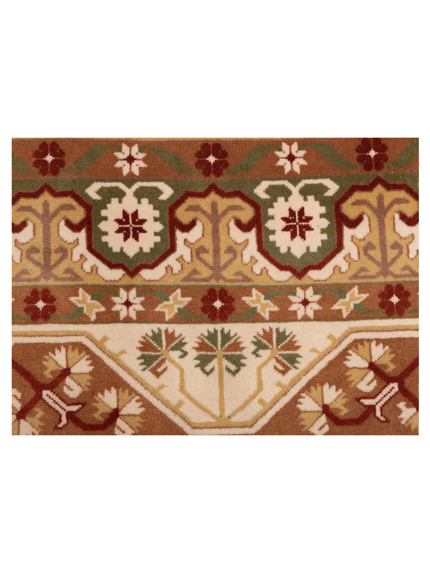 Milas 146107 Gold Brown 5.2x8.4 Hand Knotted Rug