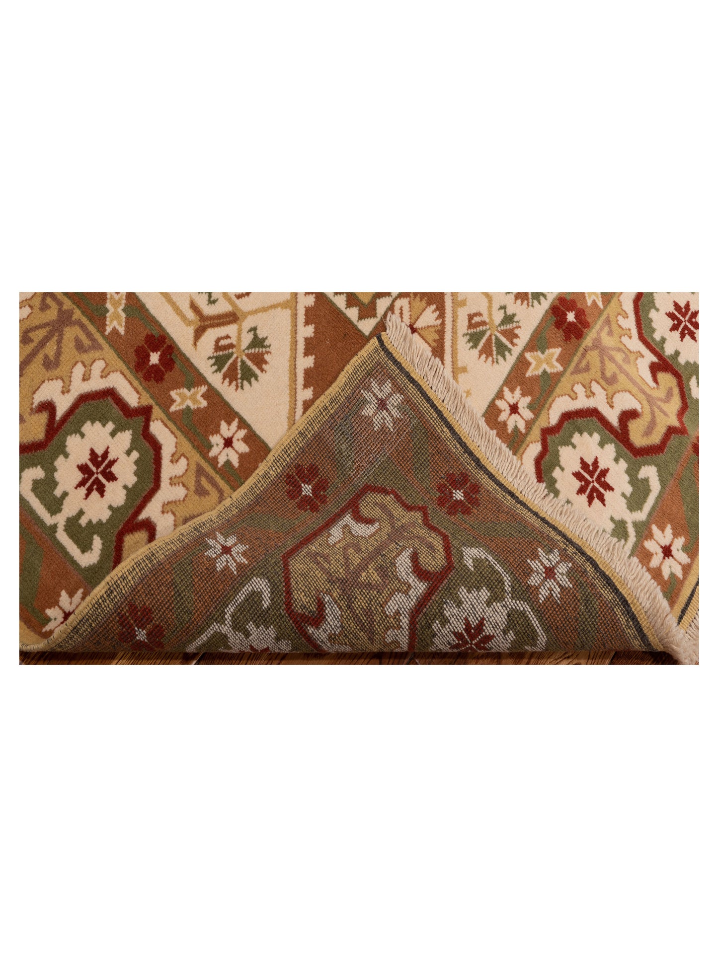 Milas 146107 Gold Brown 5.2x8.4 Hand Knotted Rug