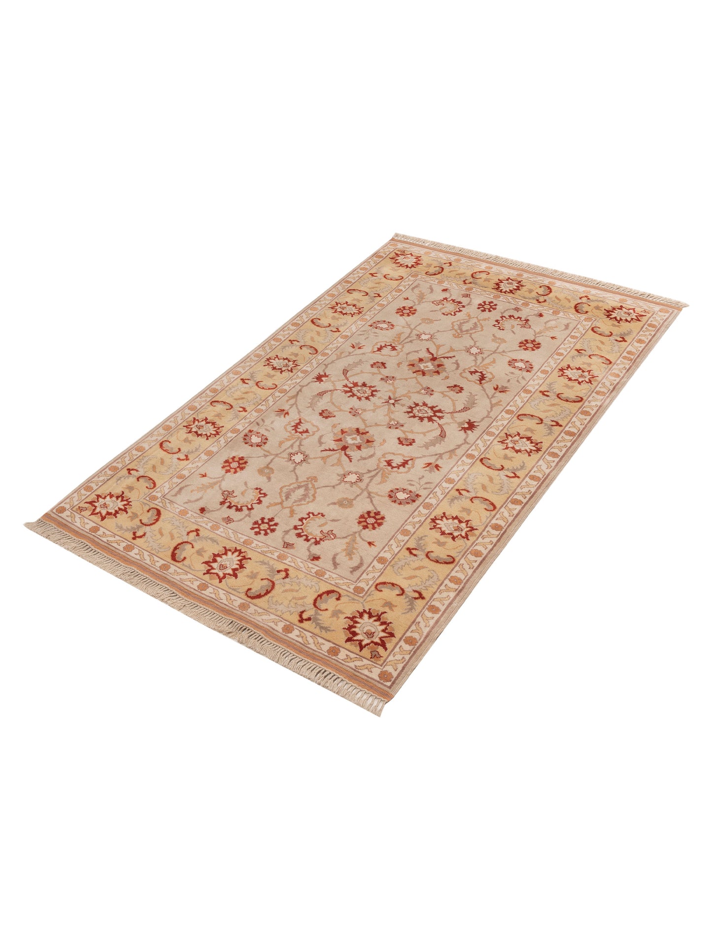 Milas 146111 Beige Gold 5.5x8.8 Hand Knotted Rug
