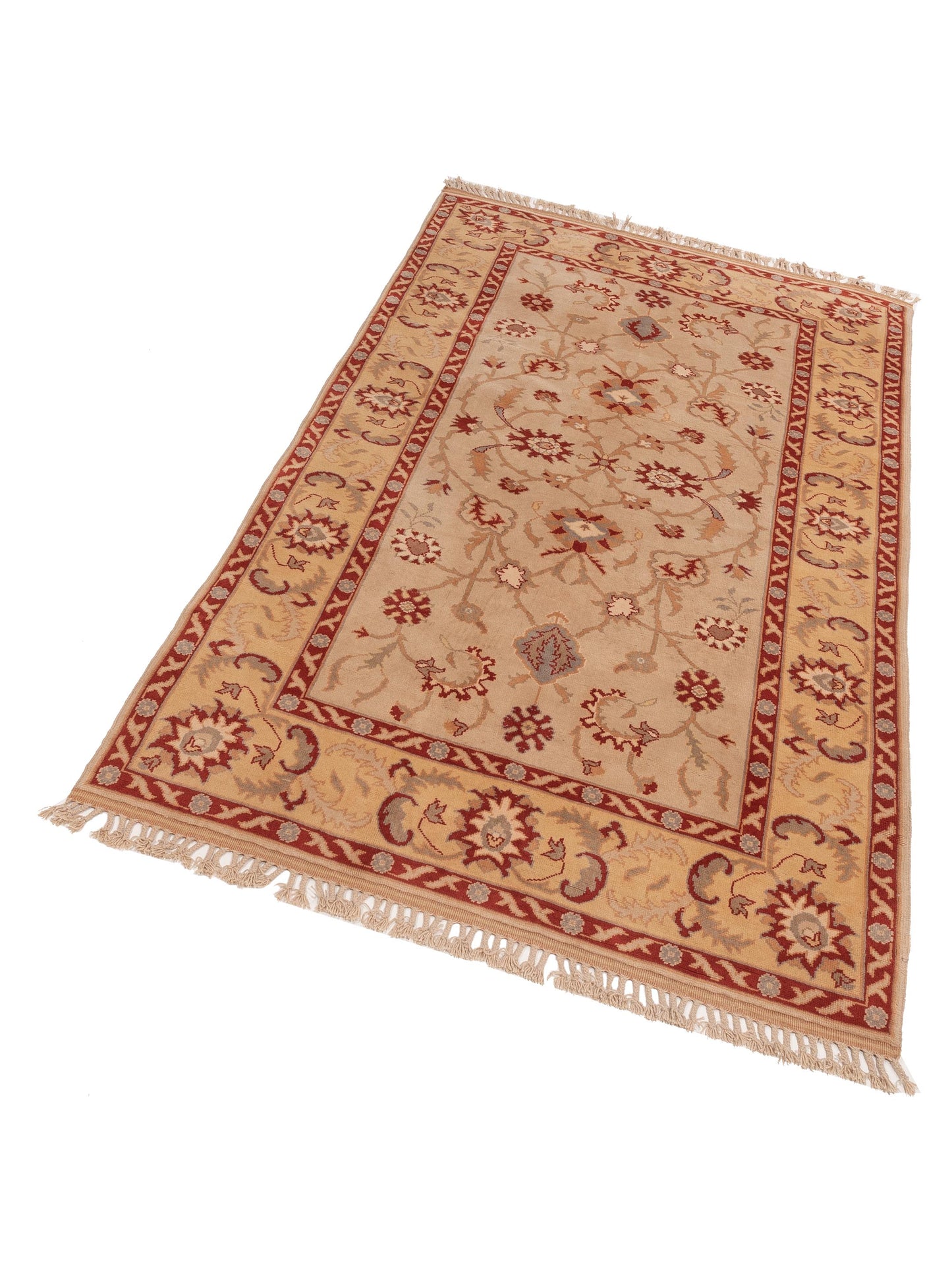 Milas 146113 Beige Gold 5.7x9.7 Hand Knotted Rug