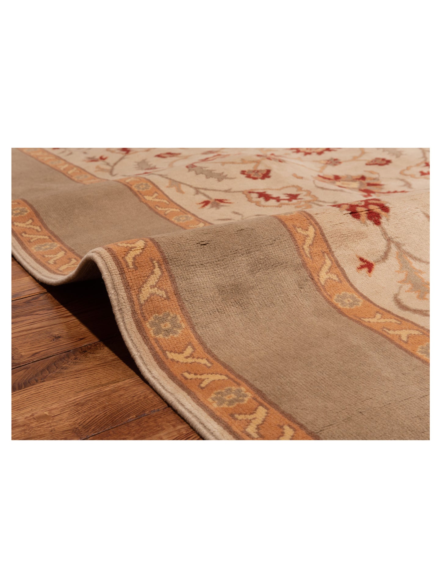Milas 146115 Beige Brown 5.5x9 Hand Knotted Rug