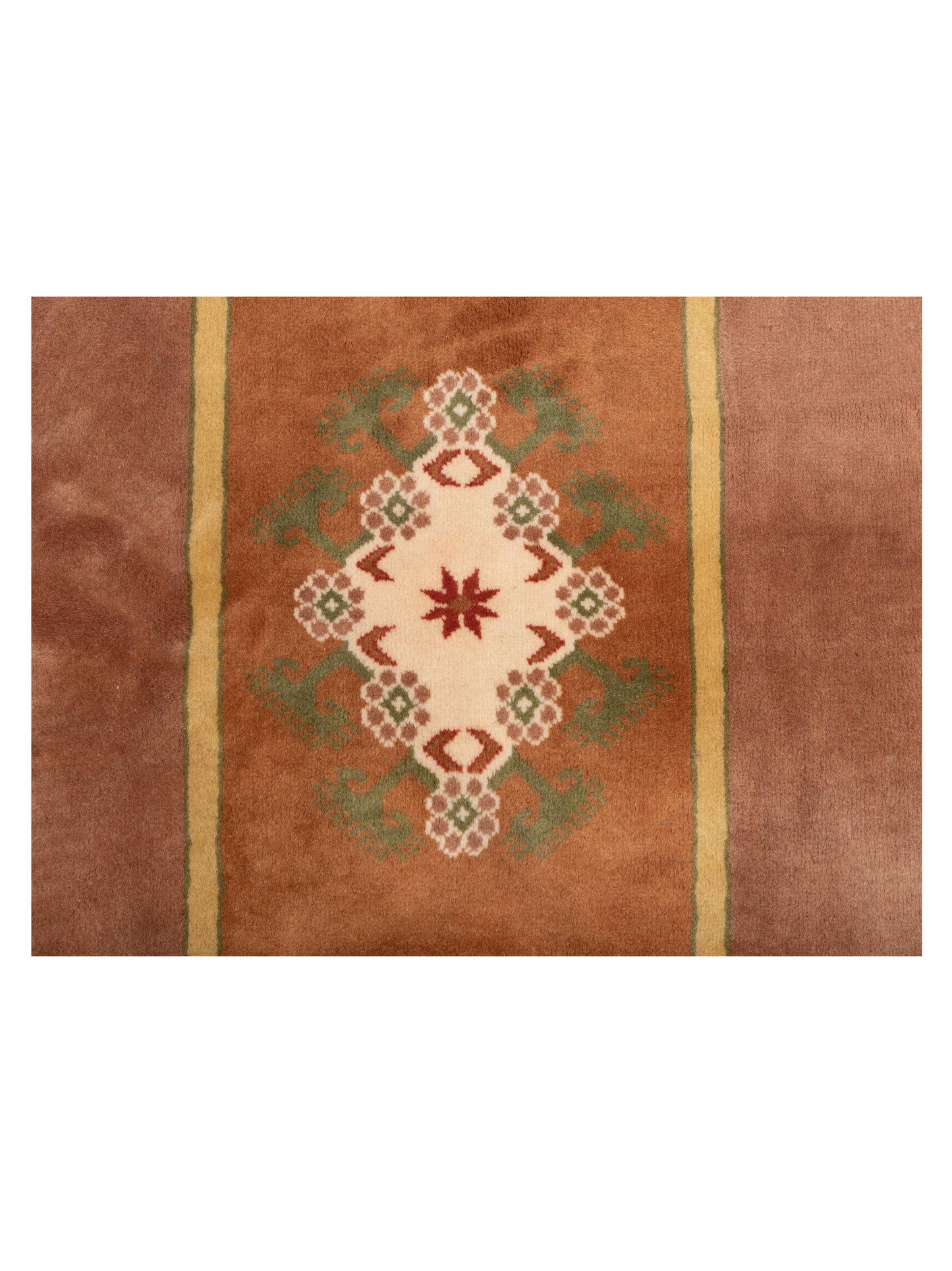 Milas 146116 Brown Green 5.2x8.3 Hand Knotted Rug
