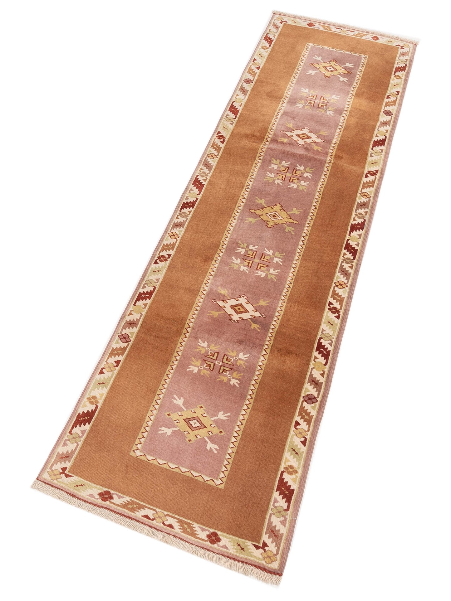 Milas 146117 Purple Brown 2.9x10.7 Hand Knotted Rug