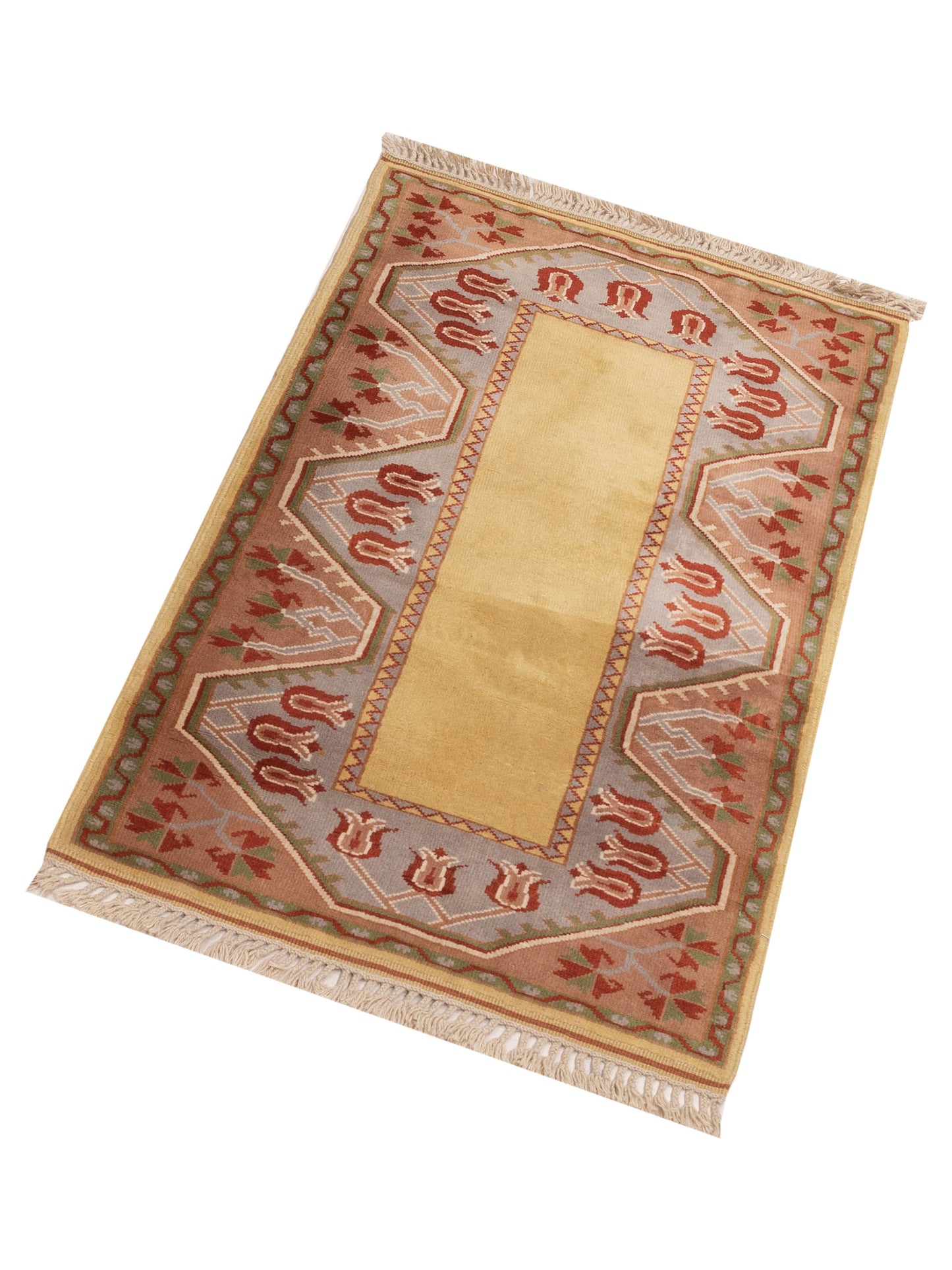 Milas 146120 Gold Brown 2.1x4.9 Hand Knotted Rug