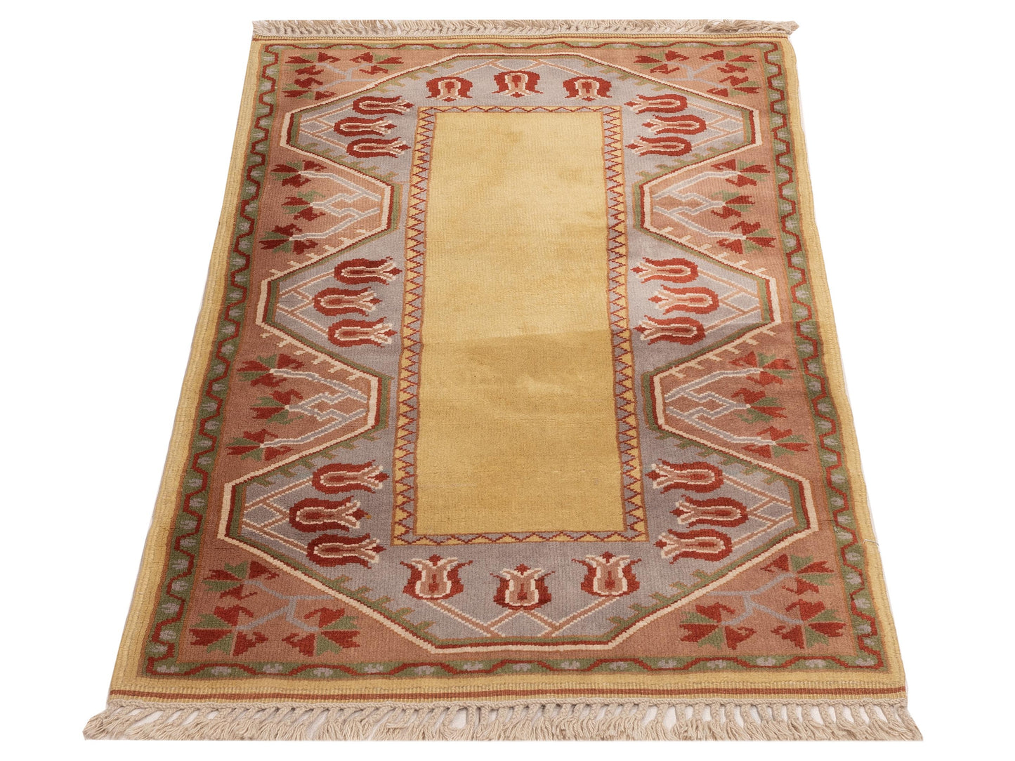 Milas 146120 Gold Brown 2.1x4.9 Hand Knotted Rug