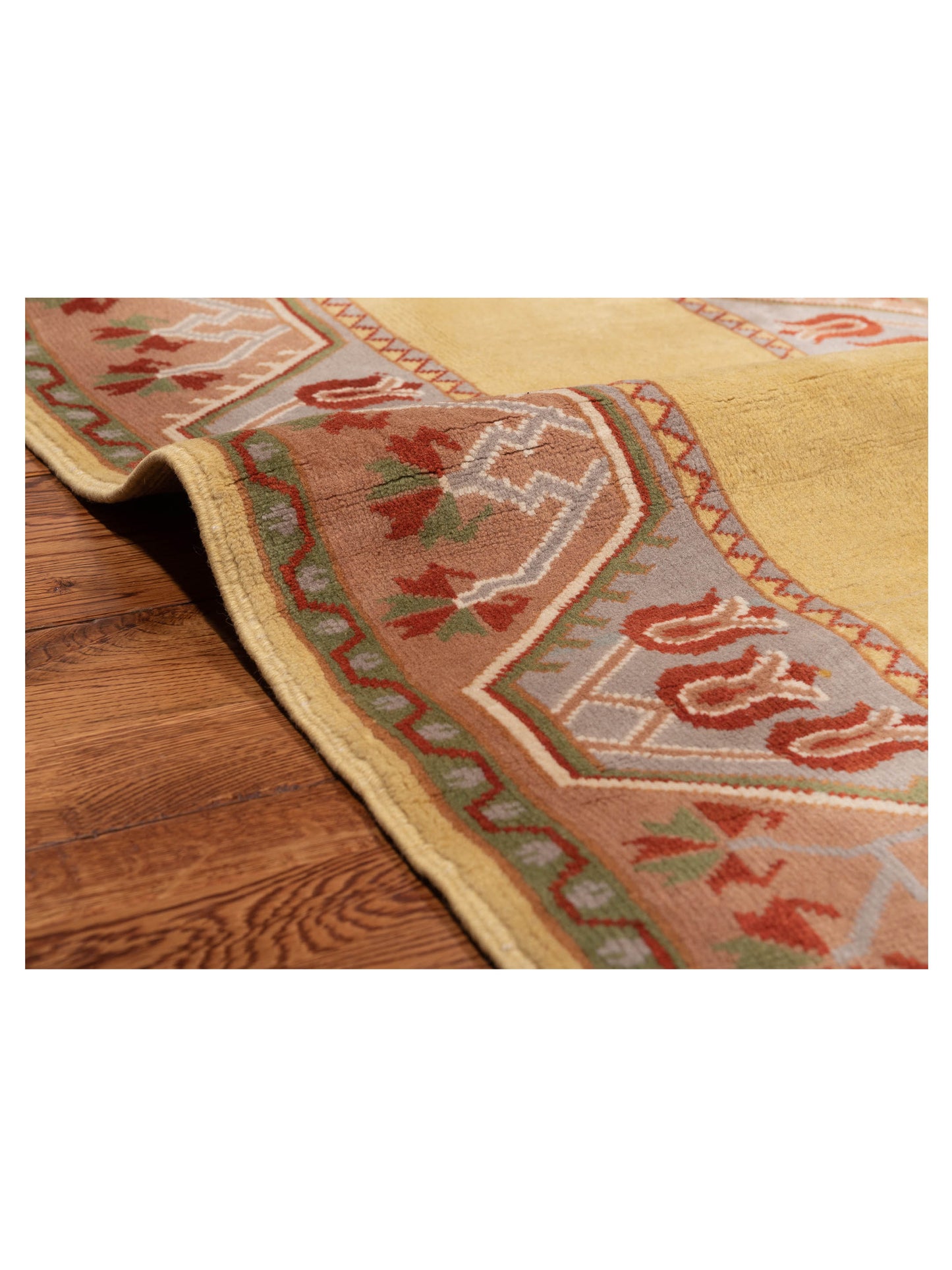 Milas 146120 Gold Brown 2.1x4.9 Hand Knotted Rug