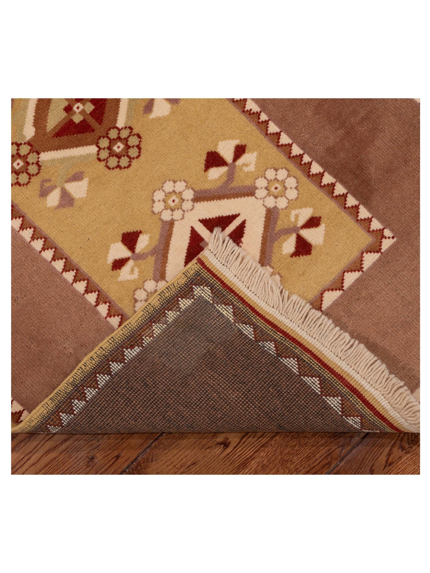 Milas 146125 Gold Brown 2.8x10 Hand Knotted Rug