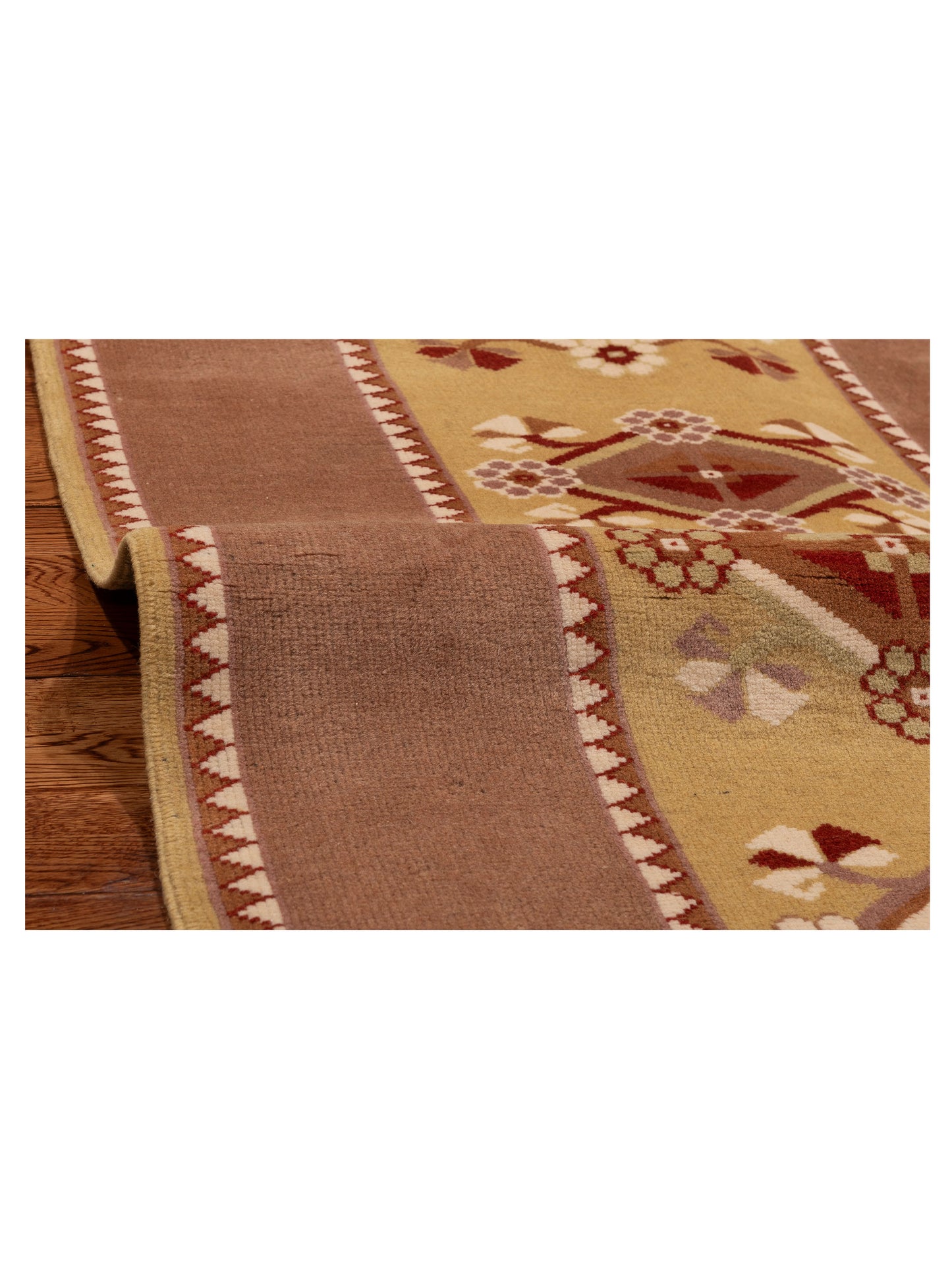 Milas 146125 Gold Brown 2.8x10 Hand Knotted Rug