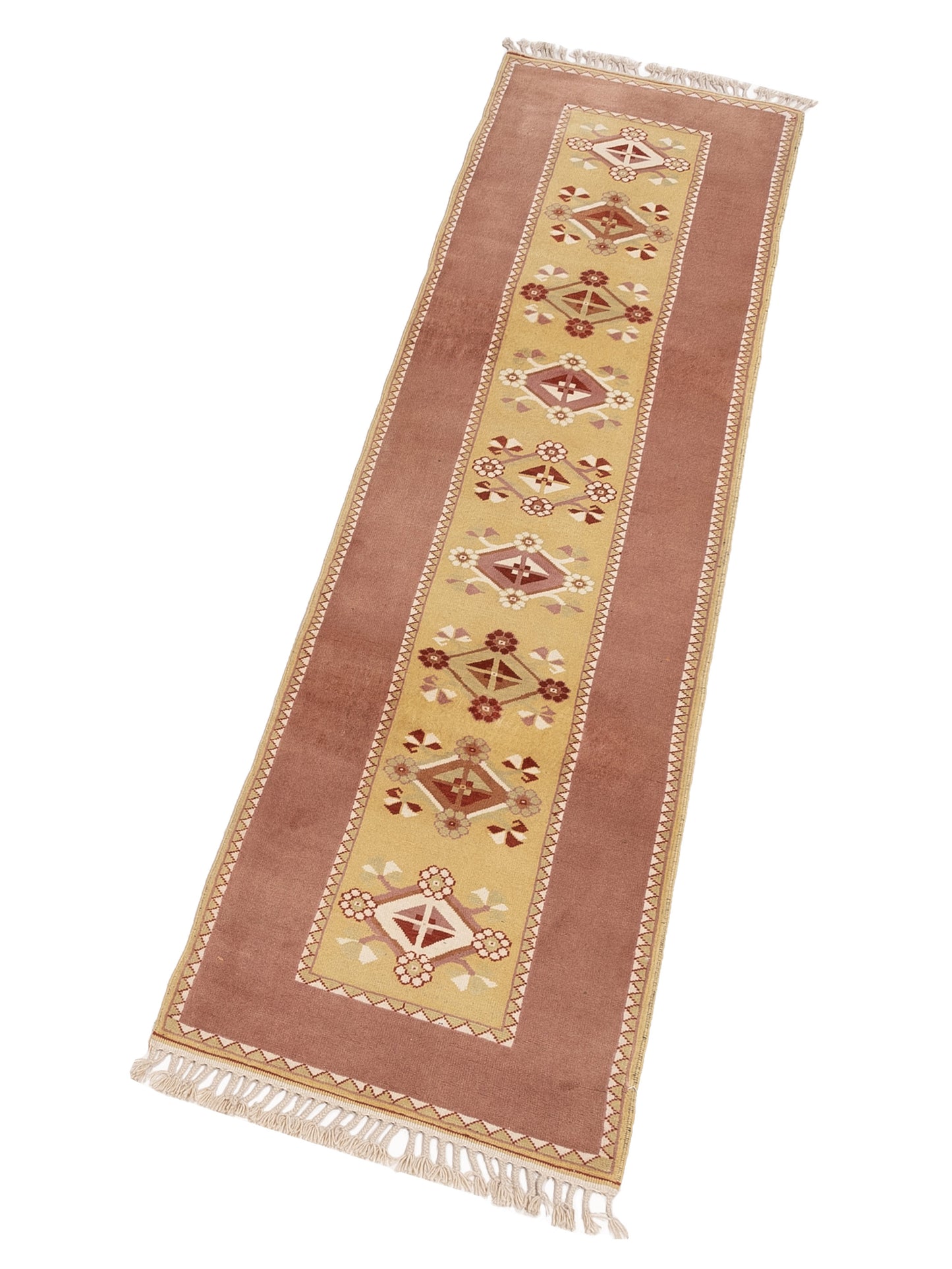 Milas 146127 Gold Brown 2.9x10.8 Hand Knotted Rug