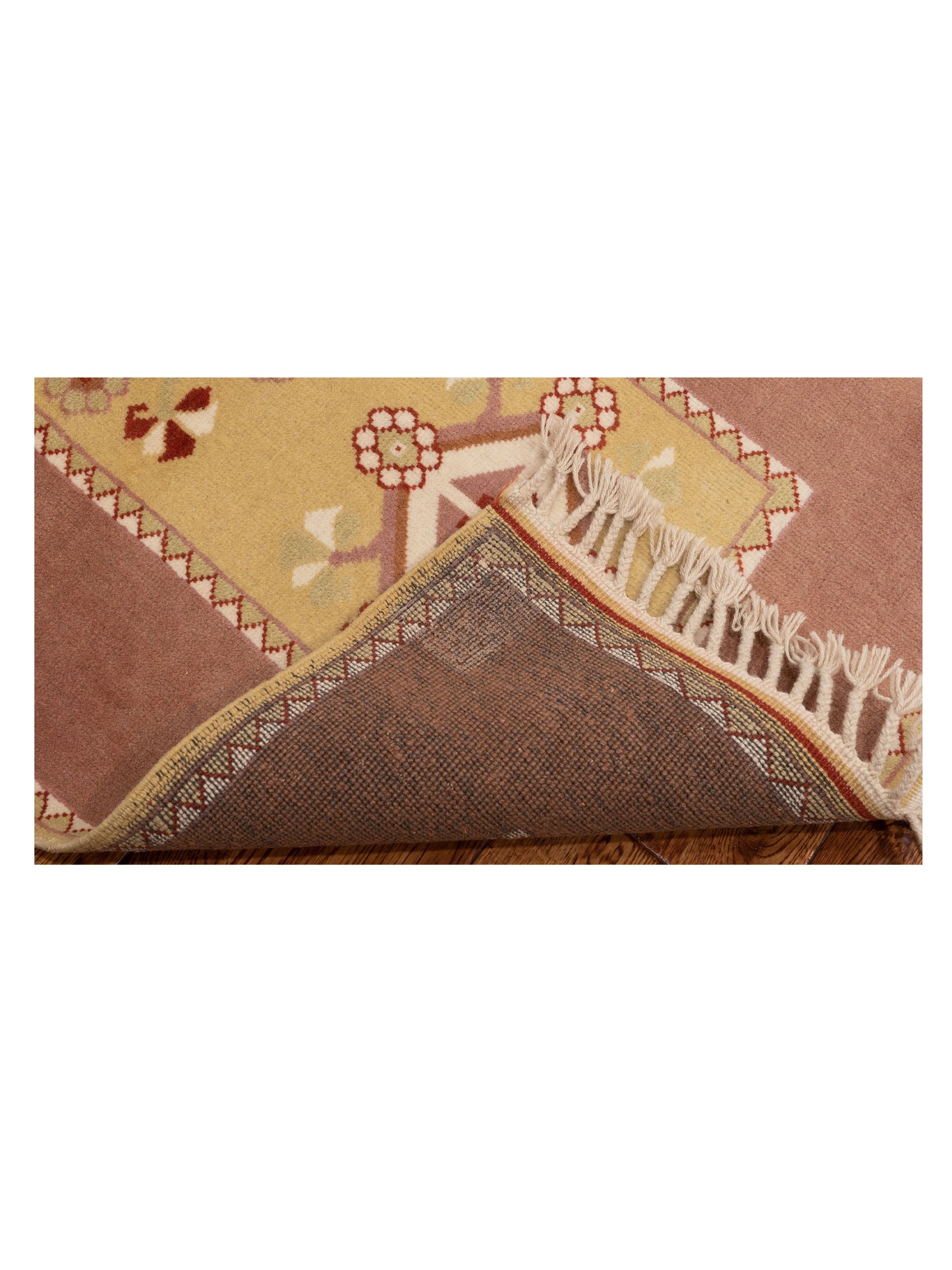 Milas 146127 Gold Brown 2.9x10.8 Hand Knotted Rug