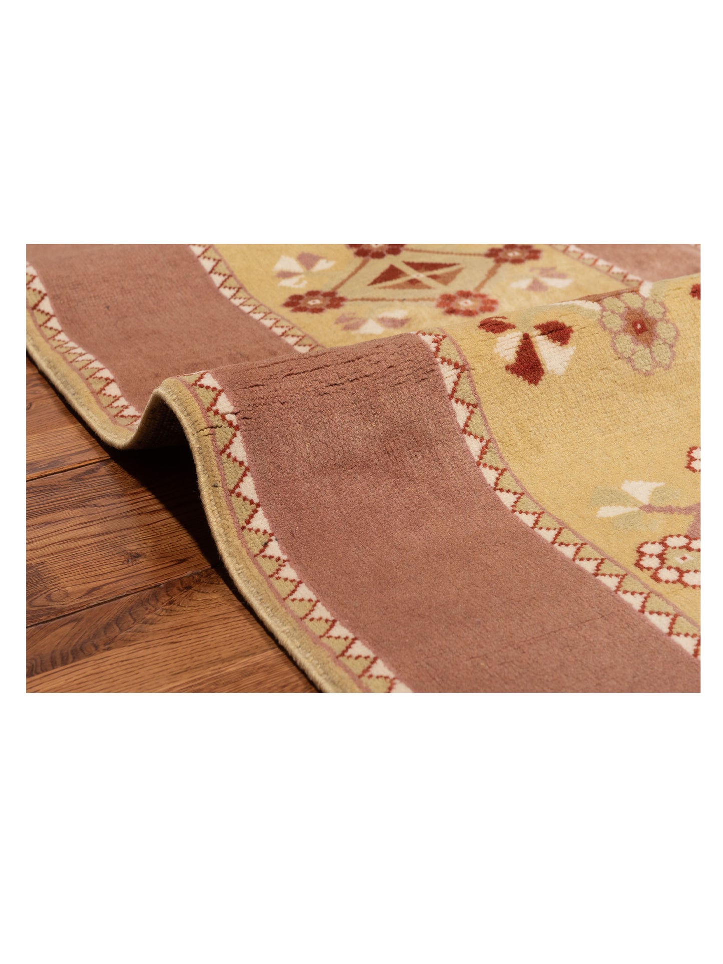 Milas 146127 Gold Brown 2.9x10.8 Hand Knotted Rug