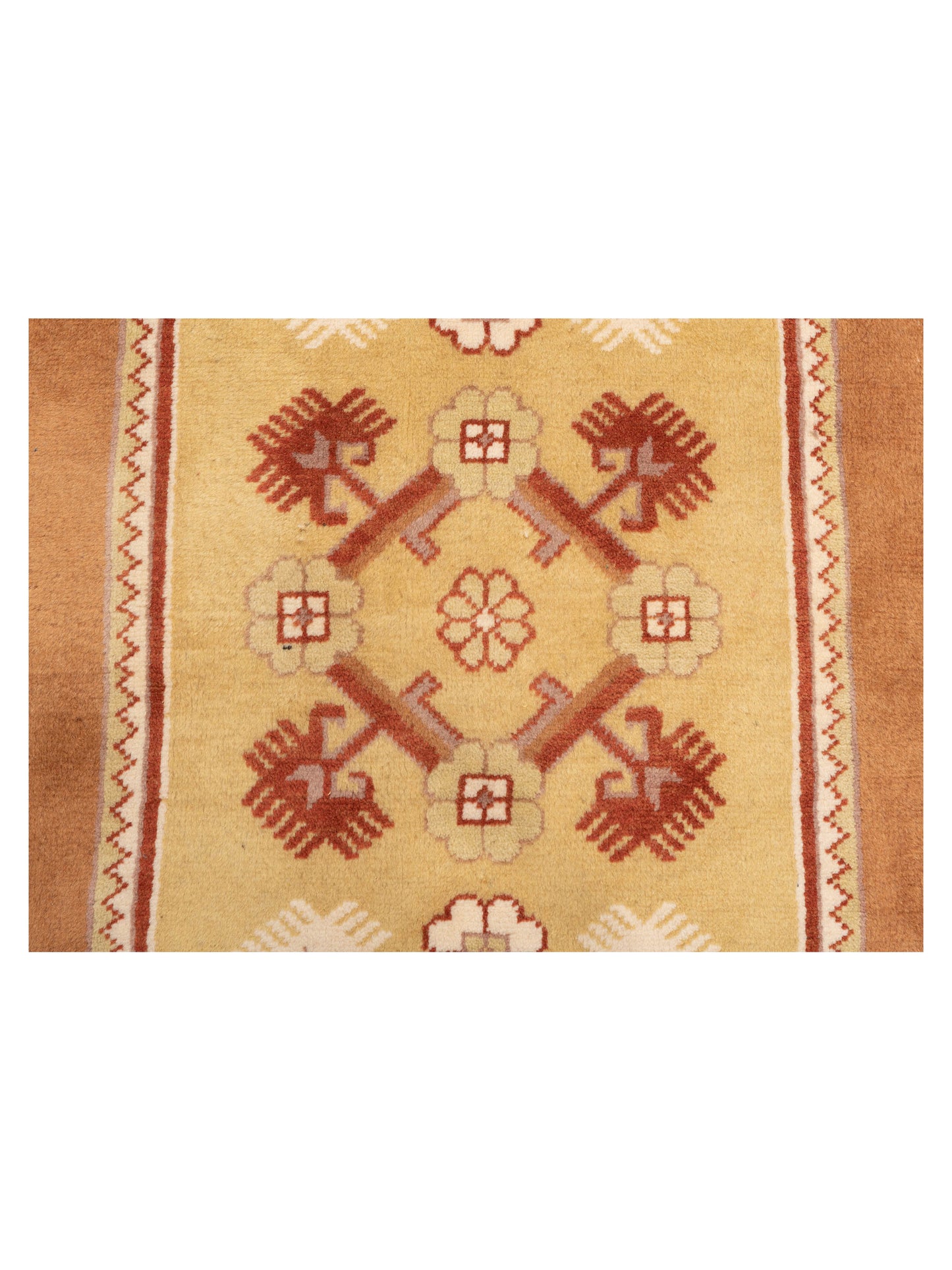 Milas 146133 Gold Brown 3.10x7.10 Hand Knotted Rug