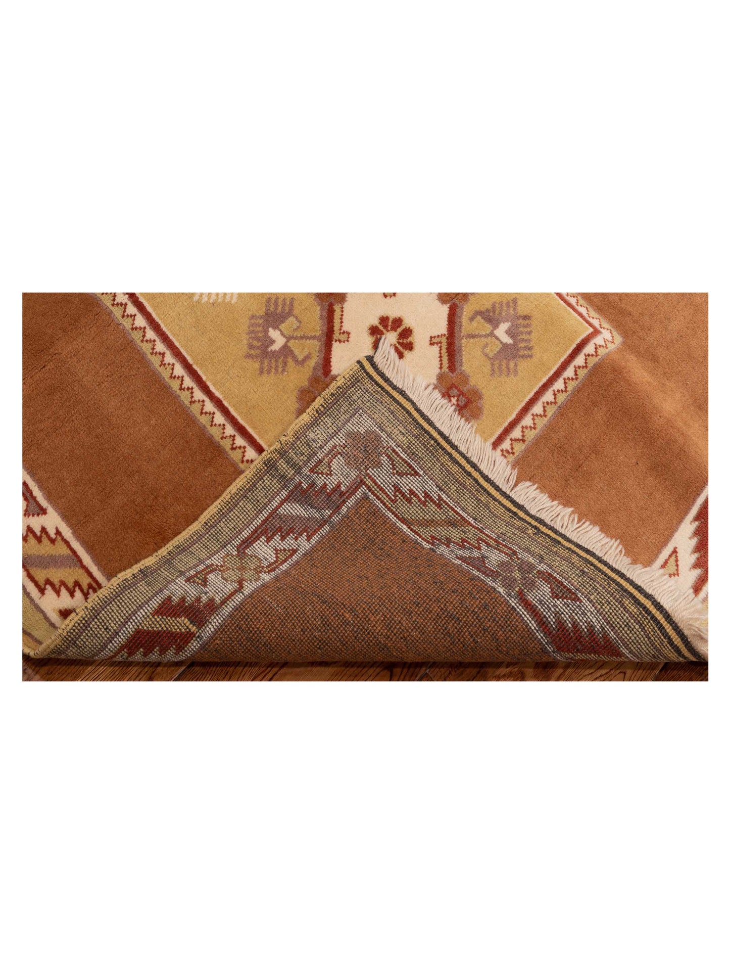 Milas 146133 Gold Brown 3.10x7.10 Hand Knotted Rug