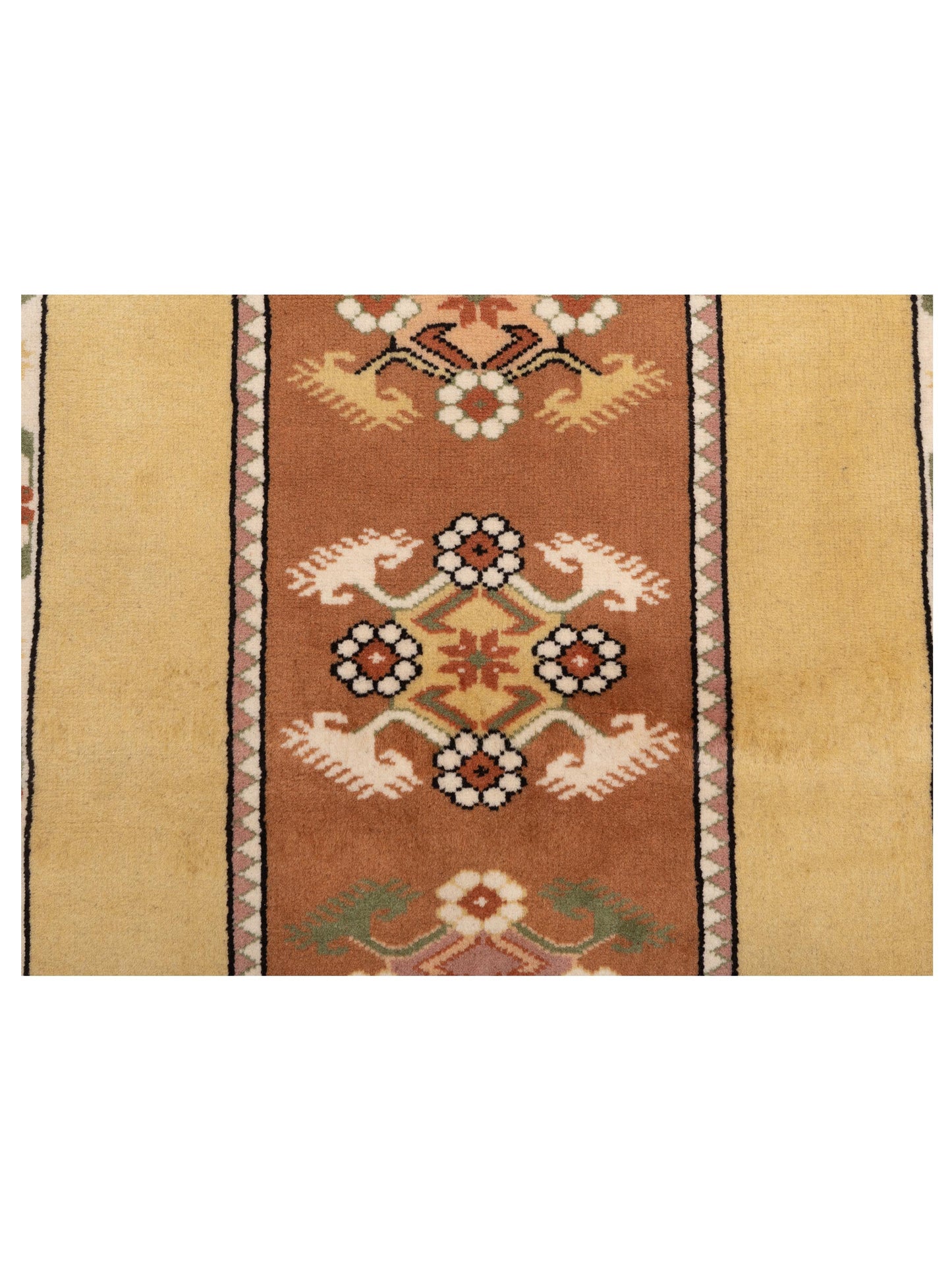 Milas 146145 Brown Gold 2.9x9.5 Hand Knotted Rug