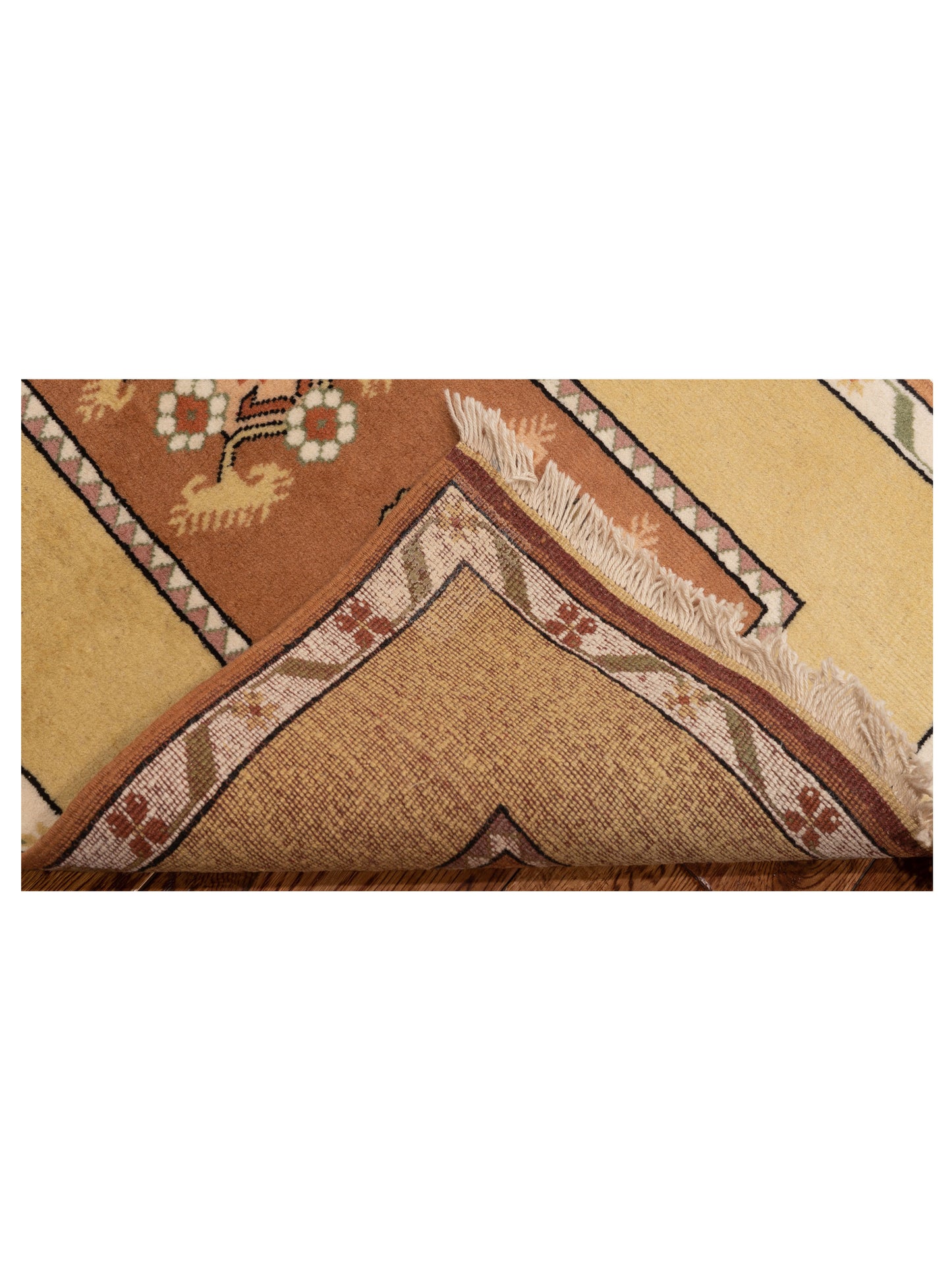 Milas 146145 Brown Gold 2.9x9.5 Hand Knotted Rug