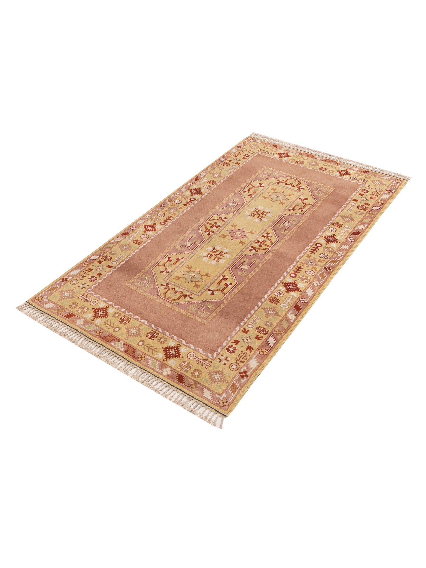 Milas 146146 Purple Gold 5.5x9.4 Hand Knotted Rug