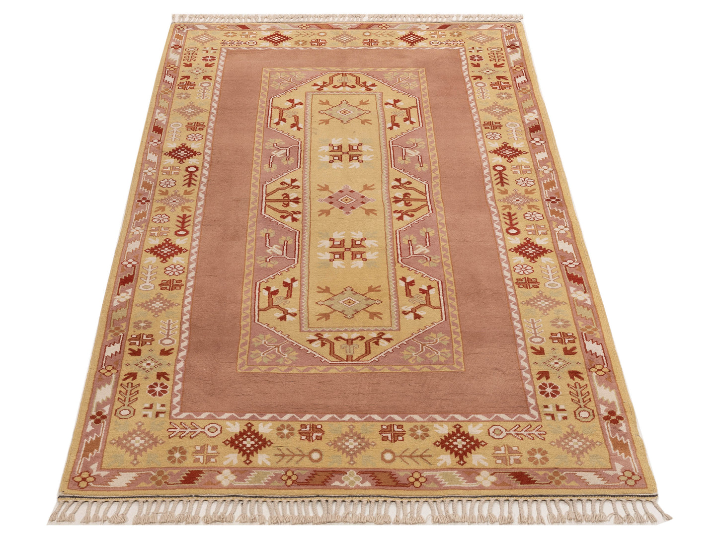 Milas 146146 Purple Gold 5.5x9.4 Hand Knotted Rug