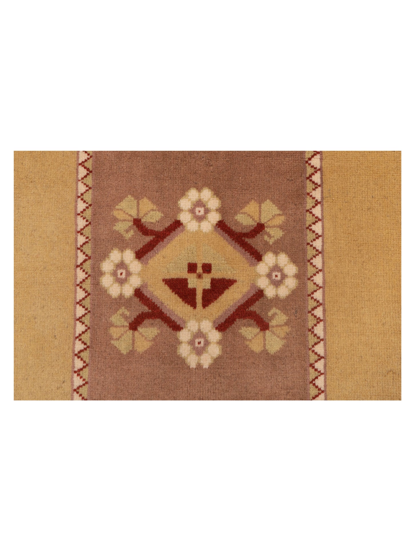Milas 146149 Brown Gold 2.10x9.8 Hand Knotted Rug