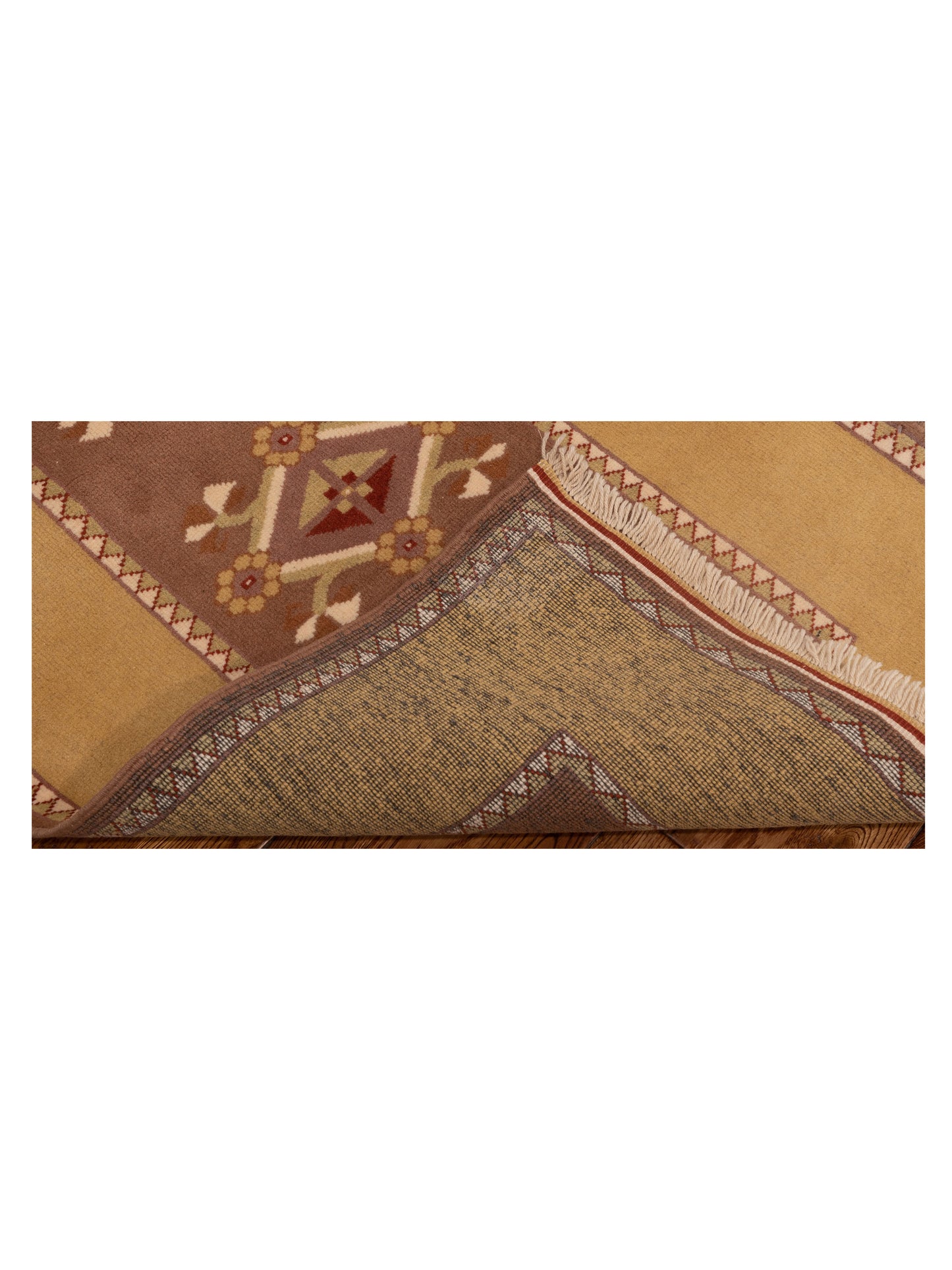 Milas 146149 Brown Gold 2.10x9.8 Hand Knotted Rug