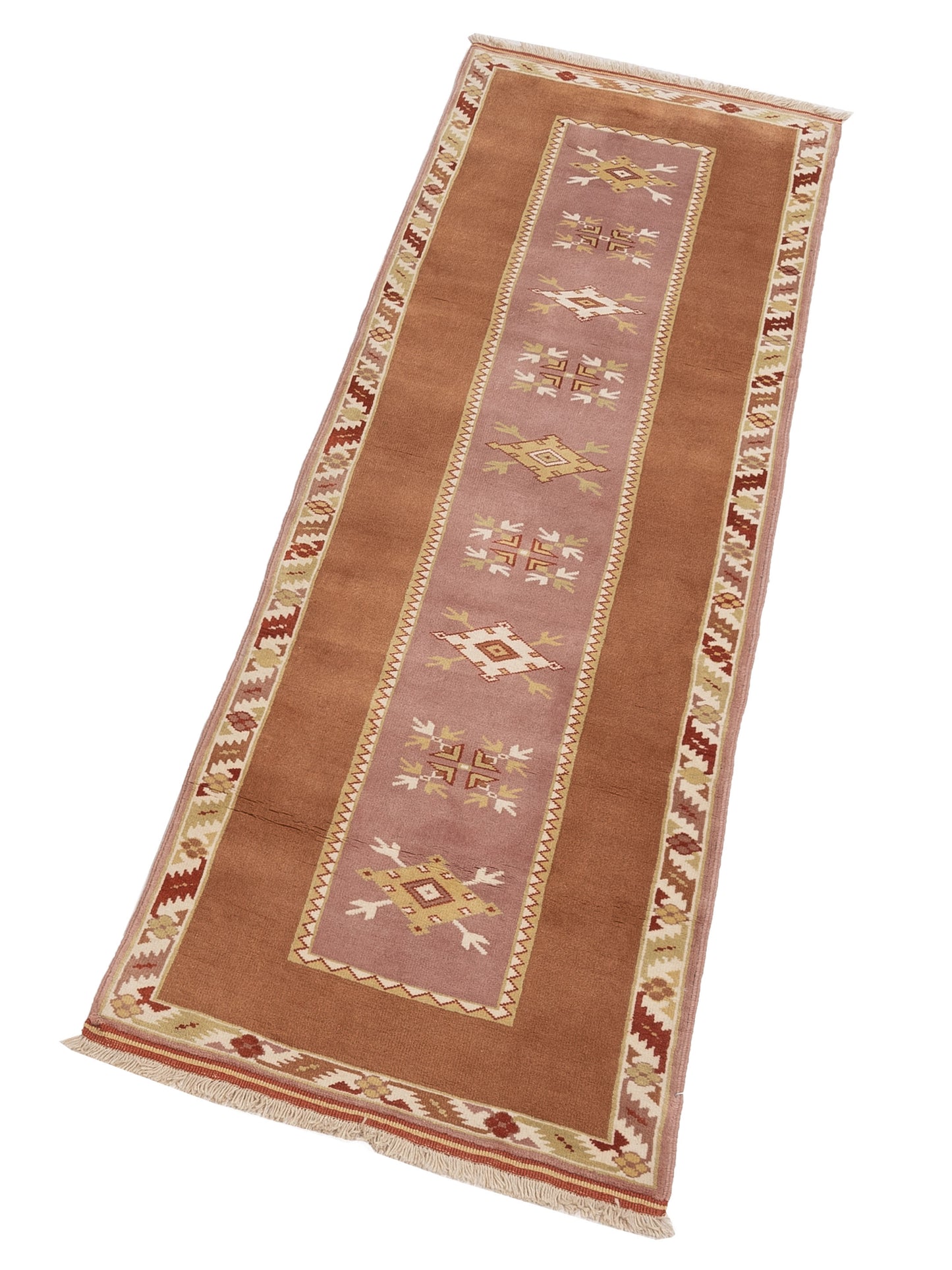 Milas 146151 Purple Brown 2.10x9.4 Hand Knotted Rug
