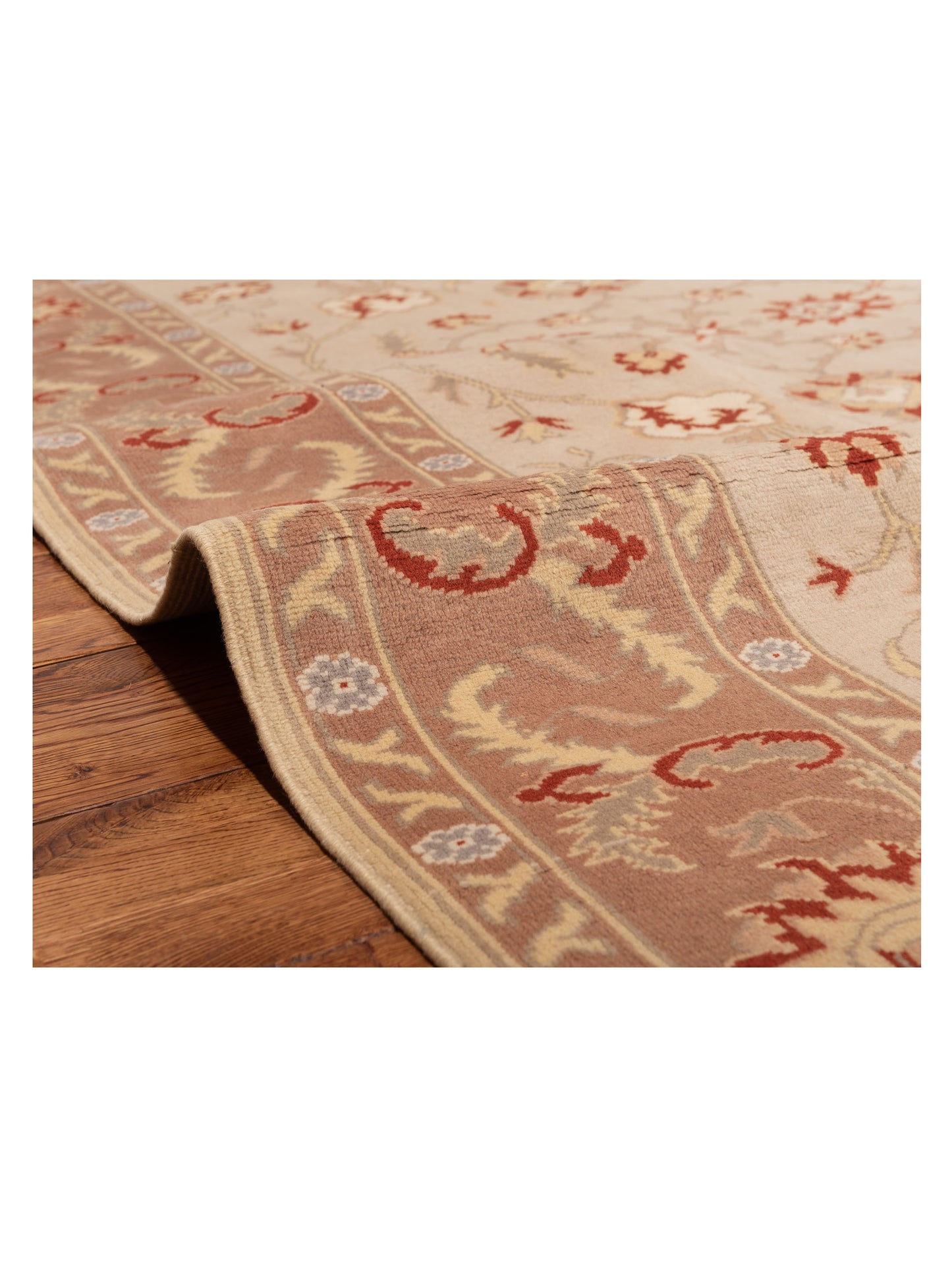 Milas 146153 Beige Pink 5.6x8.5 Hand Knotted Rug