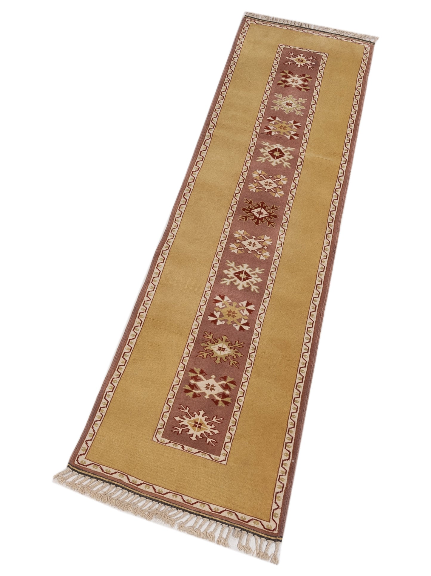 Milas 146166 Purple Gold 2.9x10.8 Hand Knotted Rug