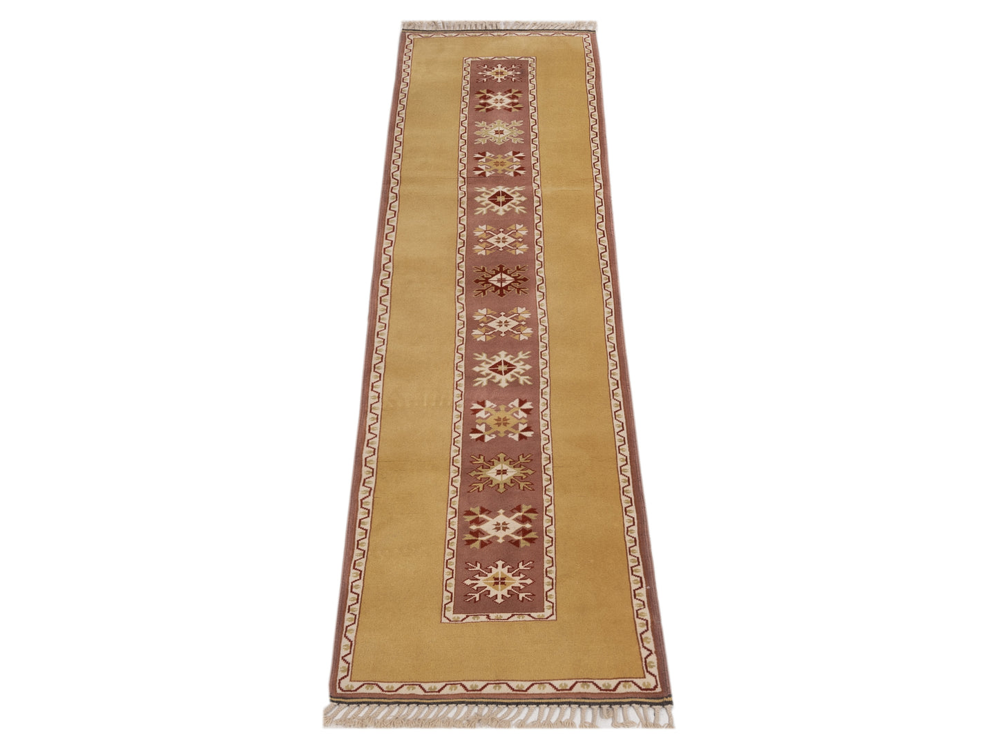 Milas 146166 Purple Gold 2.9x10.8 Hand Knotted Rug