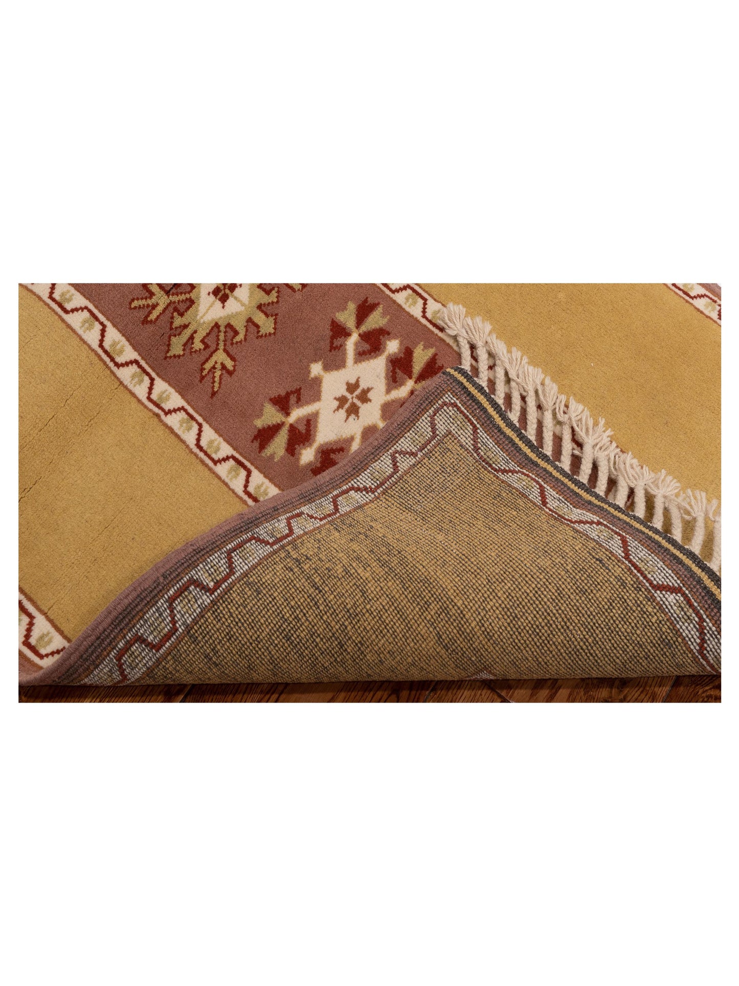 Milas 146166 Purple Gold 2.9x10.8 Hand Knotted Rug