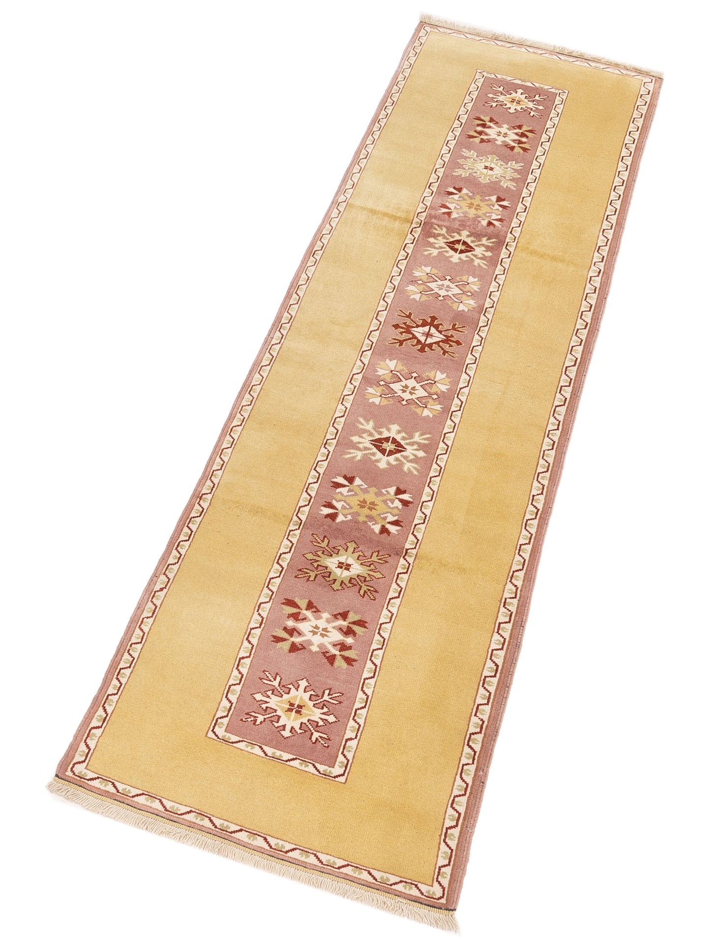 Milas 146170 Purple Gold 2.10x10.5 Hand Knotted Rug