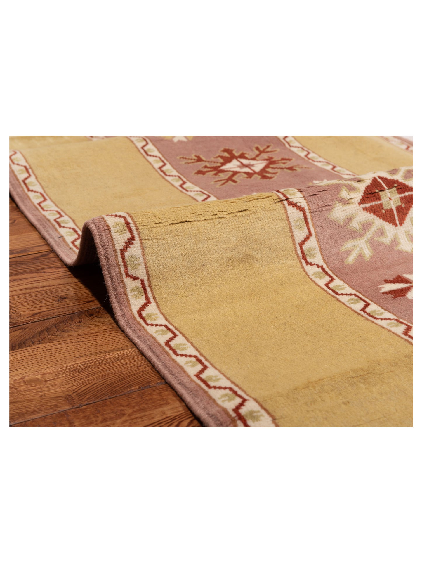 Milas 146170 Purple Gold 2.10x10.5 Hand Knotted Rug