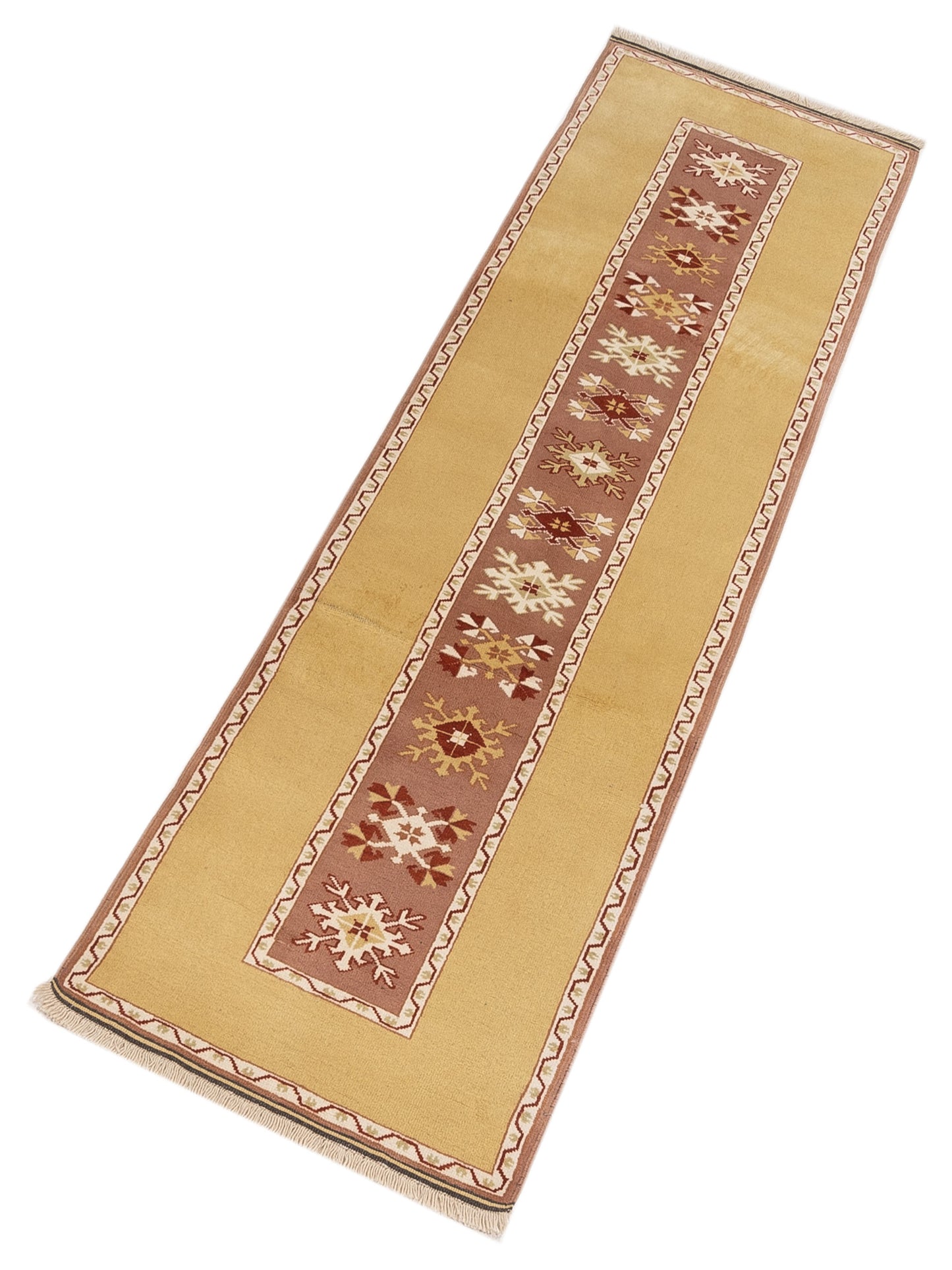Milas 146172 Purple Gold 2.10x10.1 Hand Knotted Rug