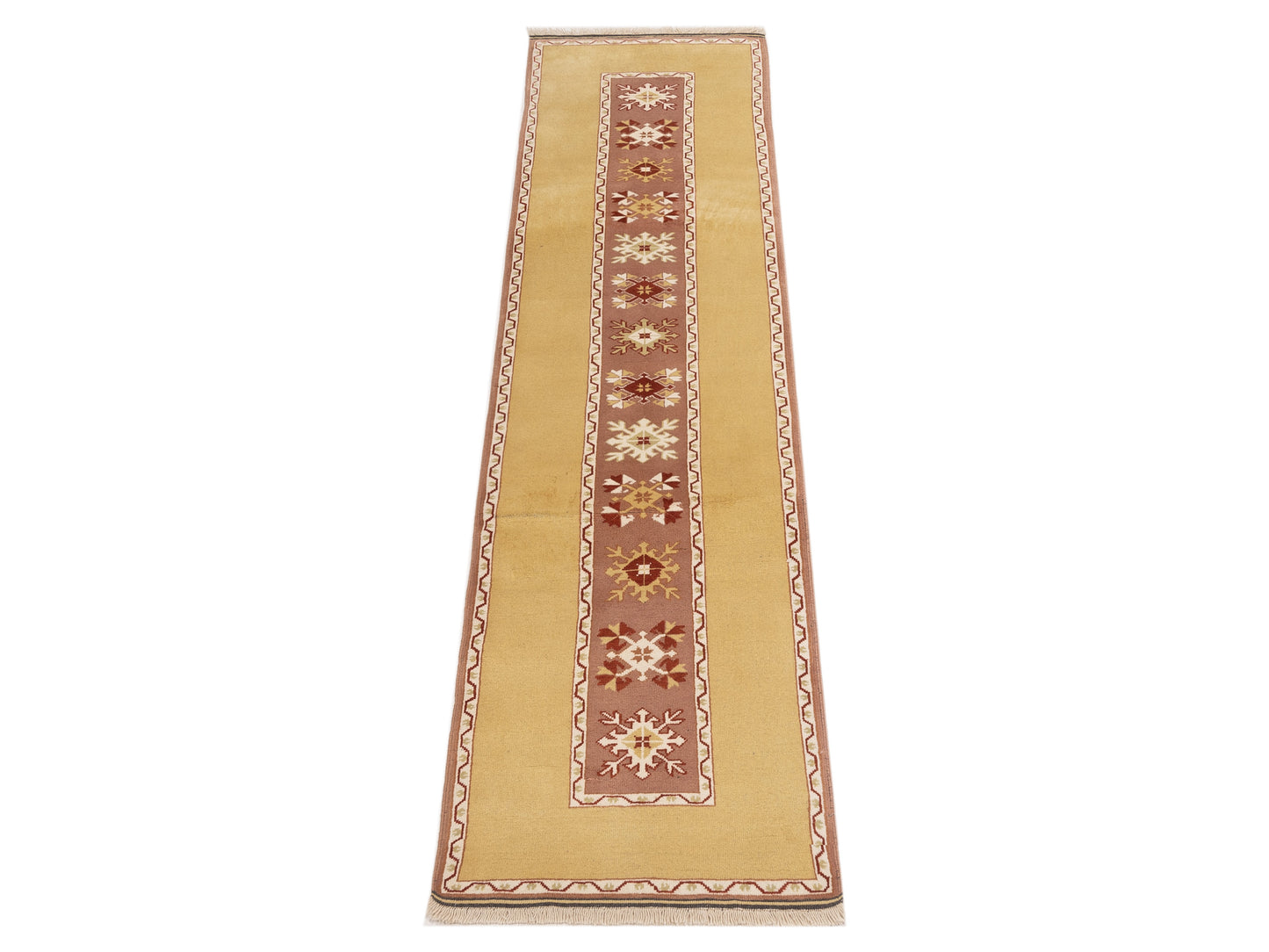 Milas 146172 Purple Gold 2.10x10.1 Hand Knotted Rug
