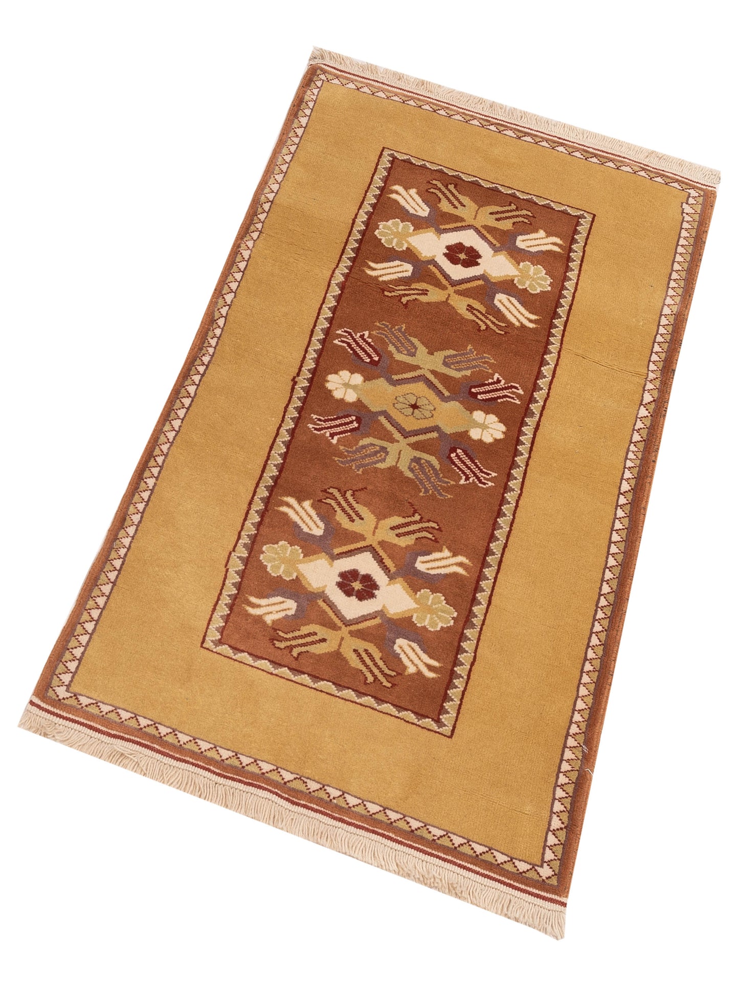 Milas 146175 Brown Gold 2.8x5.2 Hand Knotted Rug