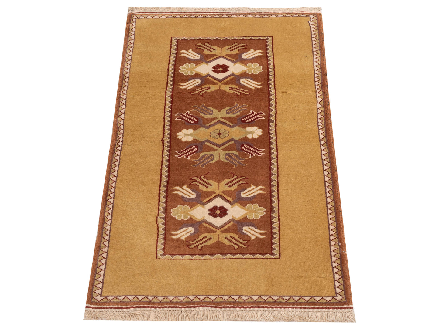 Milas 146175 Brown Gold 2.8x5.2 Hand Knotted Rug