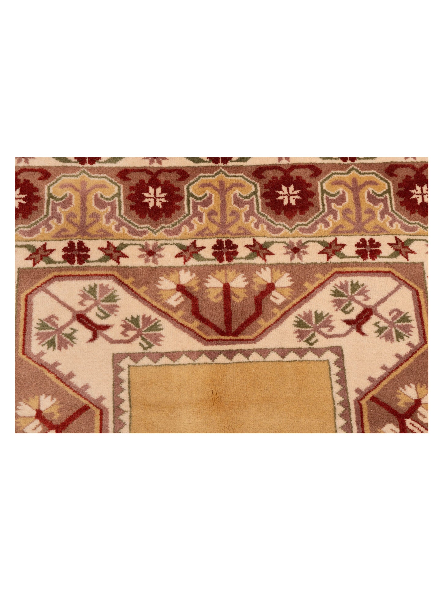 Milas 146177 Gold Purple 5.3x8.4 Hand Knotted Rug
