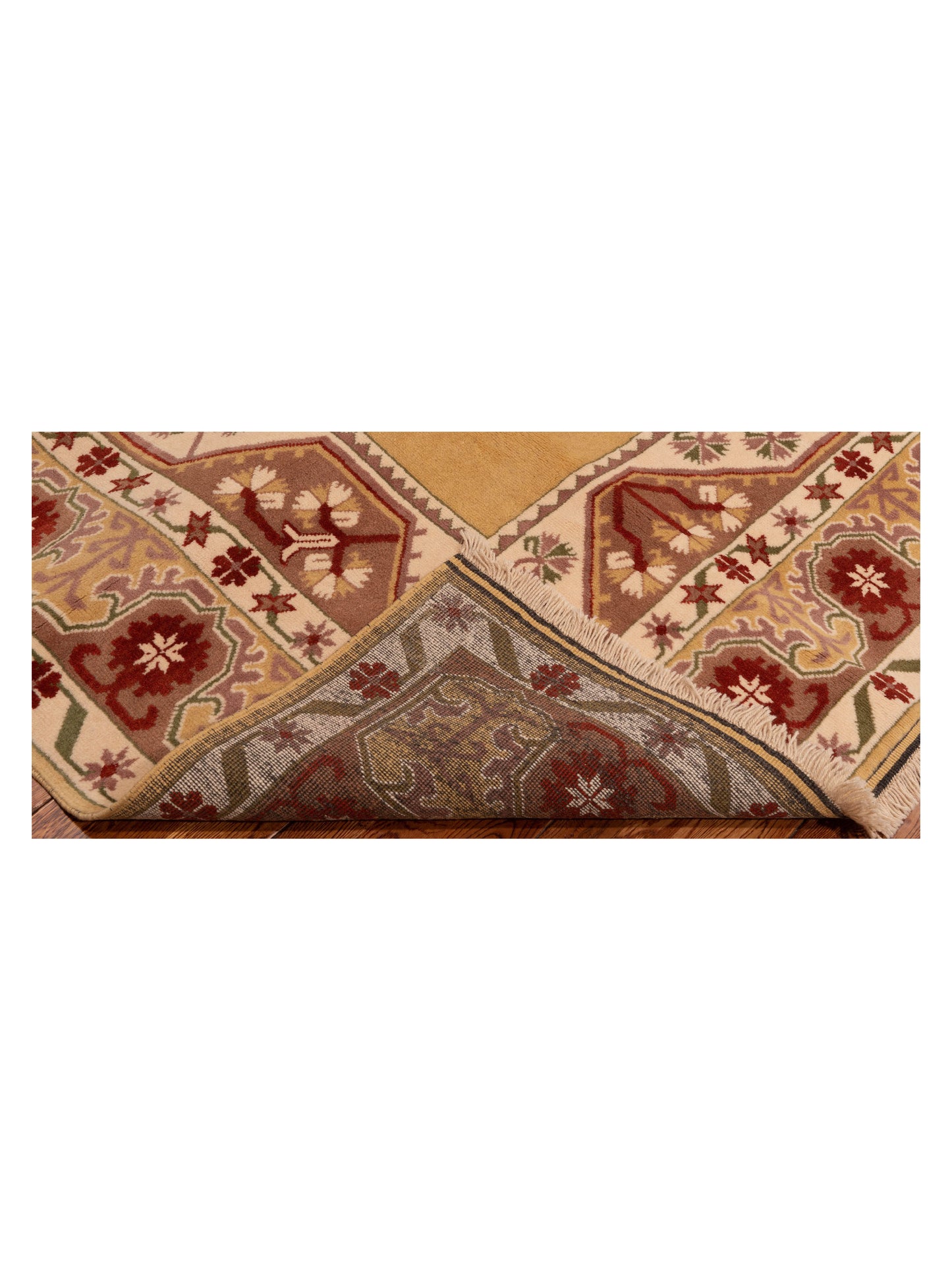 Milas 146177 Gold Purple 5.3x8.4 Hand Knotted Rug