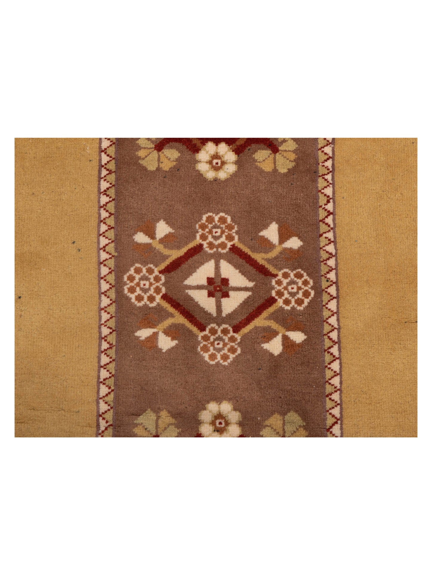 Milas 146181 Brown Gold 2.9x10.3 Hand Knotted Rug