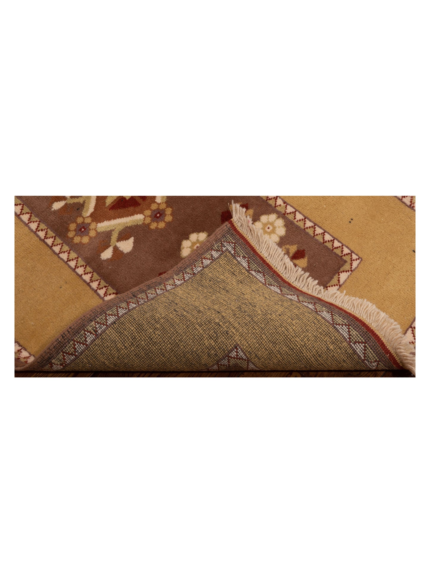 Milas 146181 Brown Gold 2.9x10.3 Hand Knotted Rug