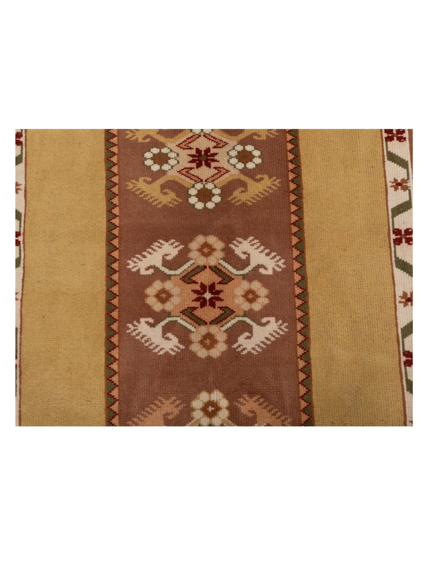 Milas 146184 Brown Gold 2.9x9.3 Hand Knotted Rug