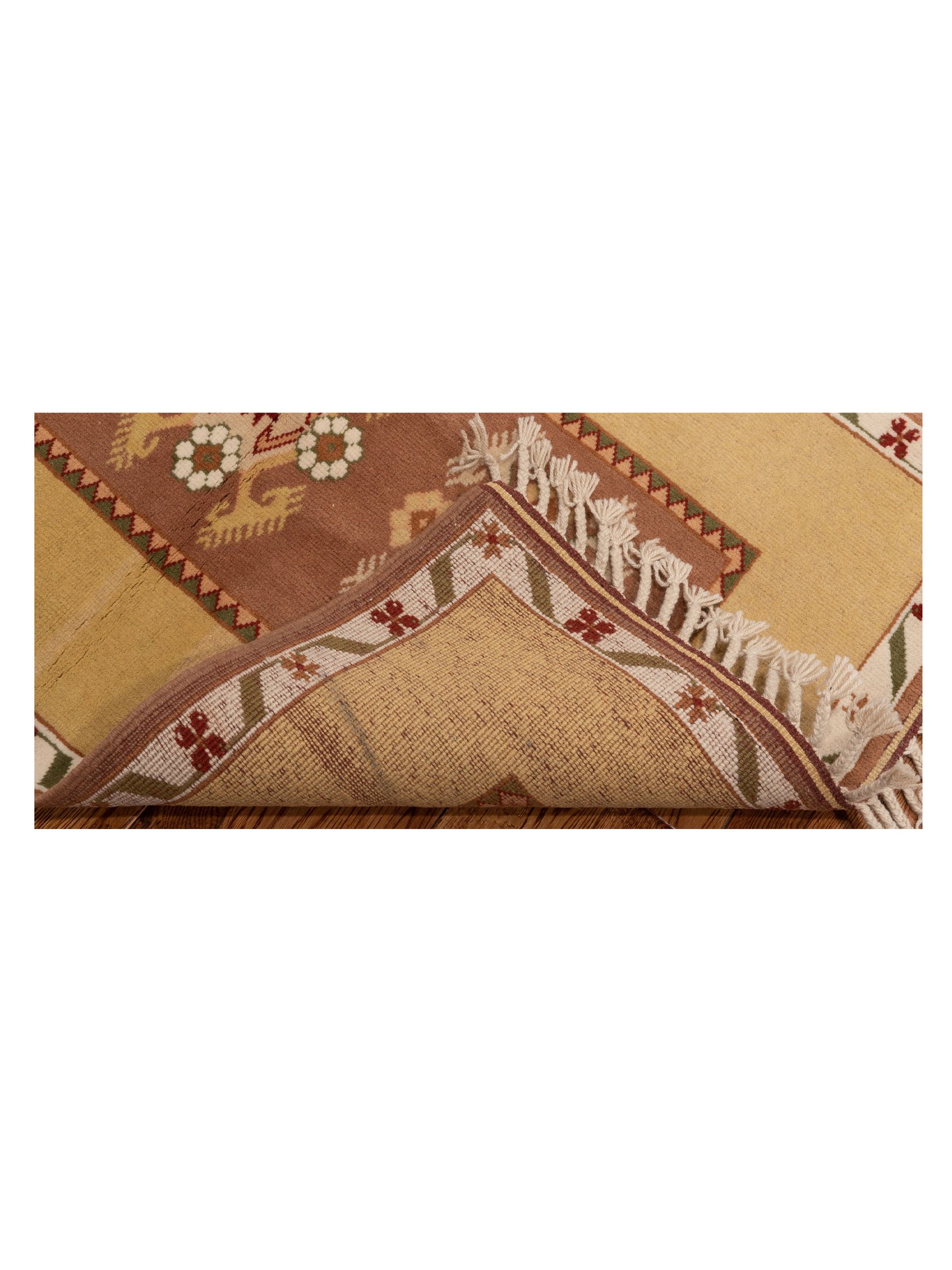 Milas 146184 Brown Gold 2.9x9.3 Hand Knotted Rug