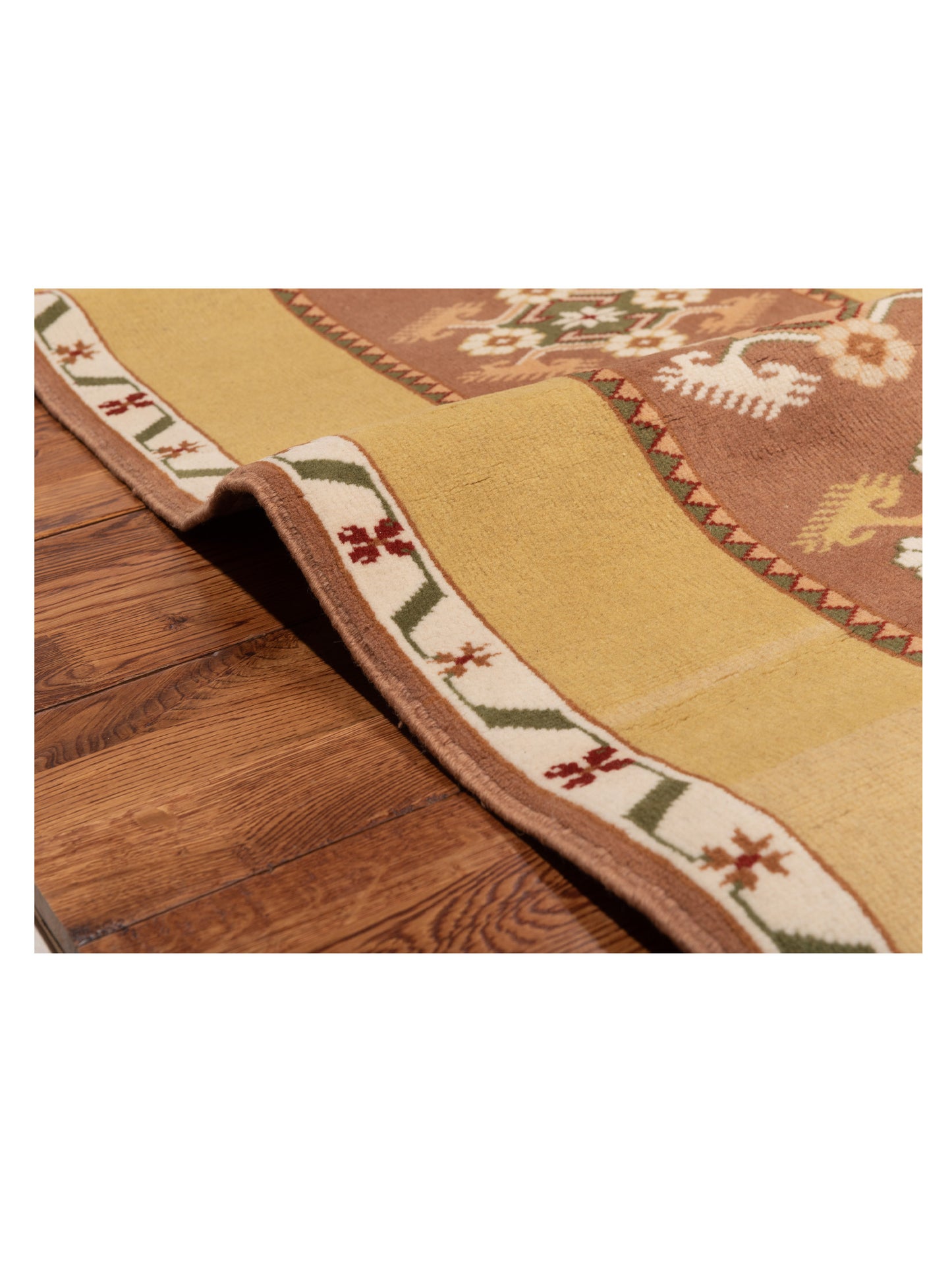 Milas 146184 Brown Gold 2.9x9.3 Hand Knotted Rug