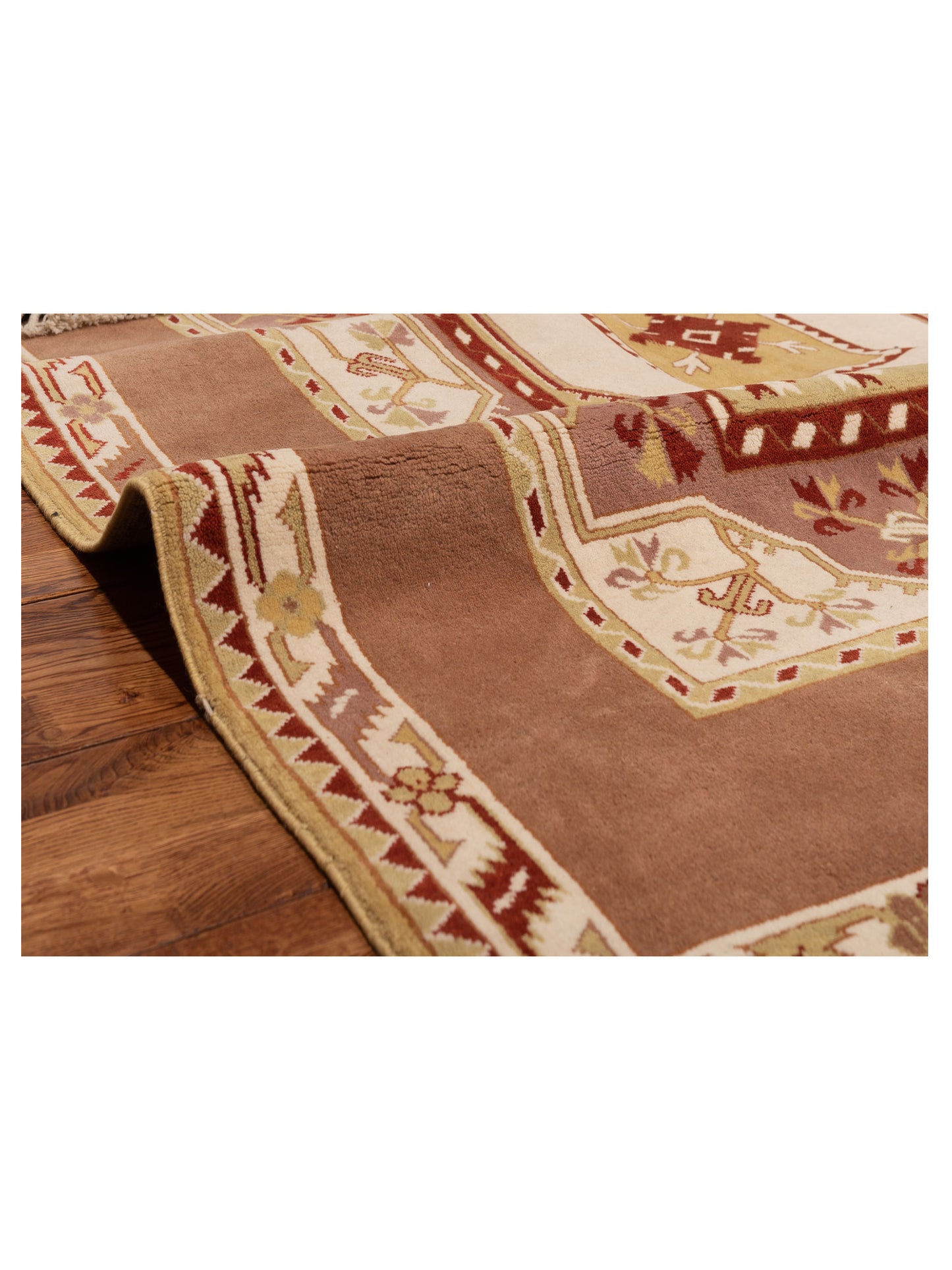 Milas 146190 Ivory Brown 6.1x11.4 Hand Knotted Rug