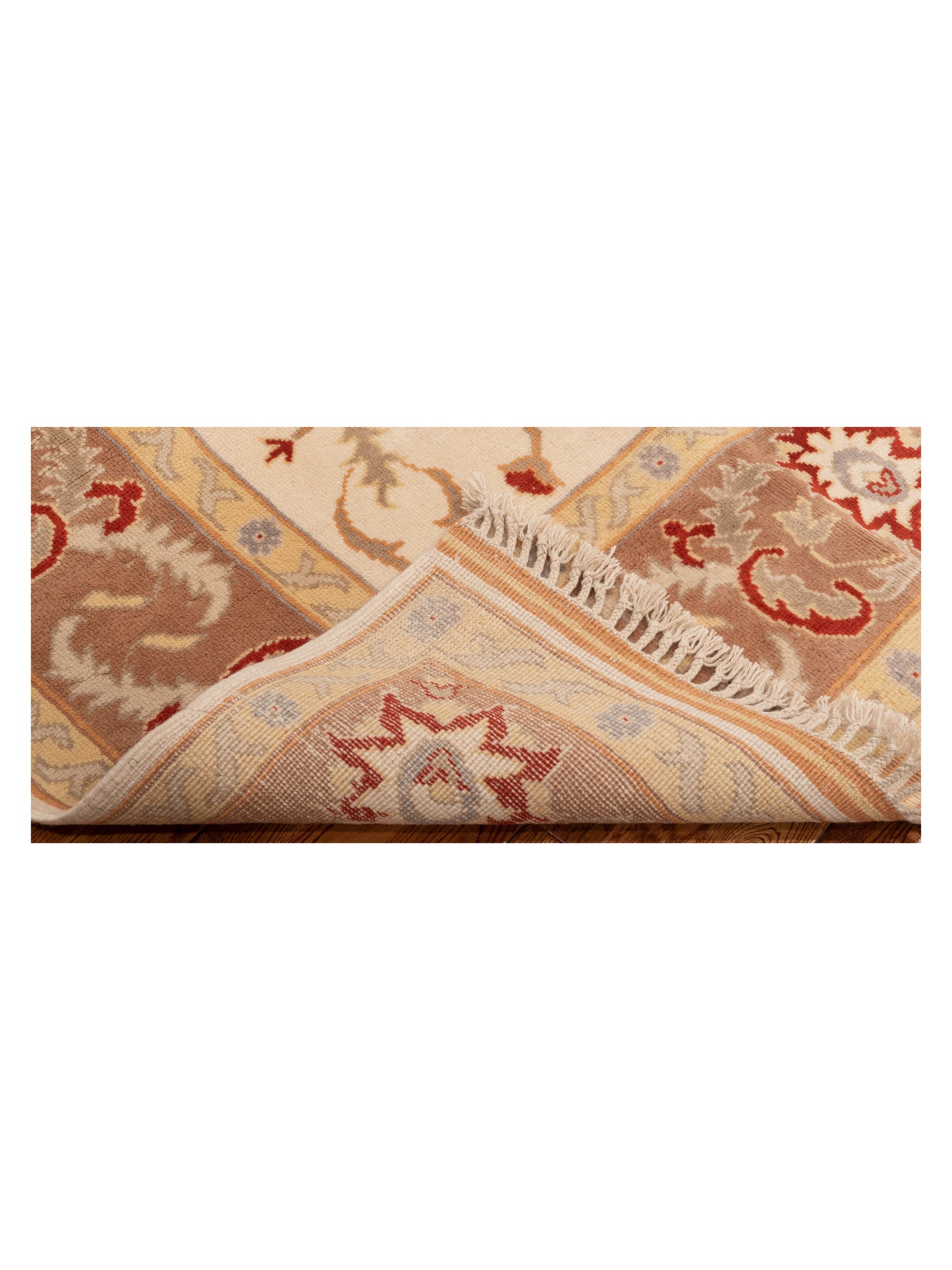 Milas 146191 Ivory Brown 5.3x10.6 Hand Knotted Rug