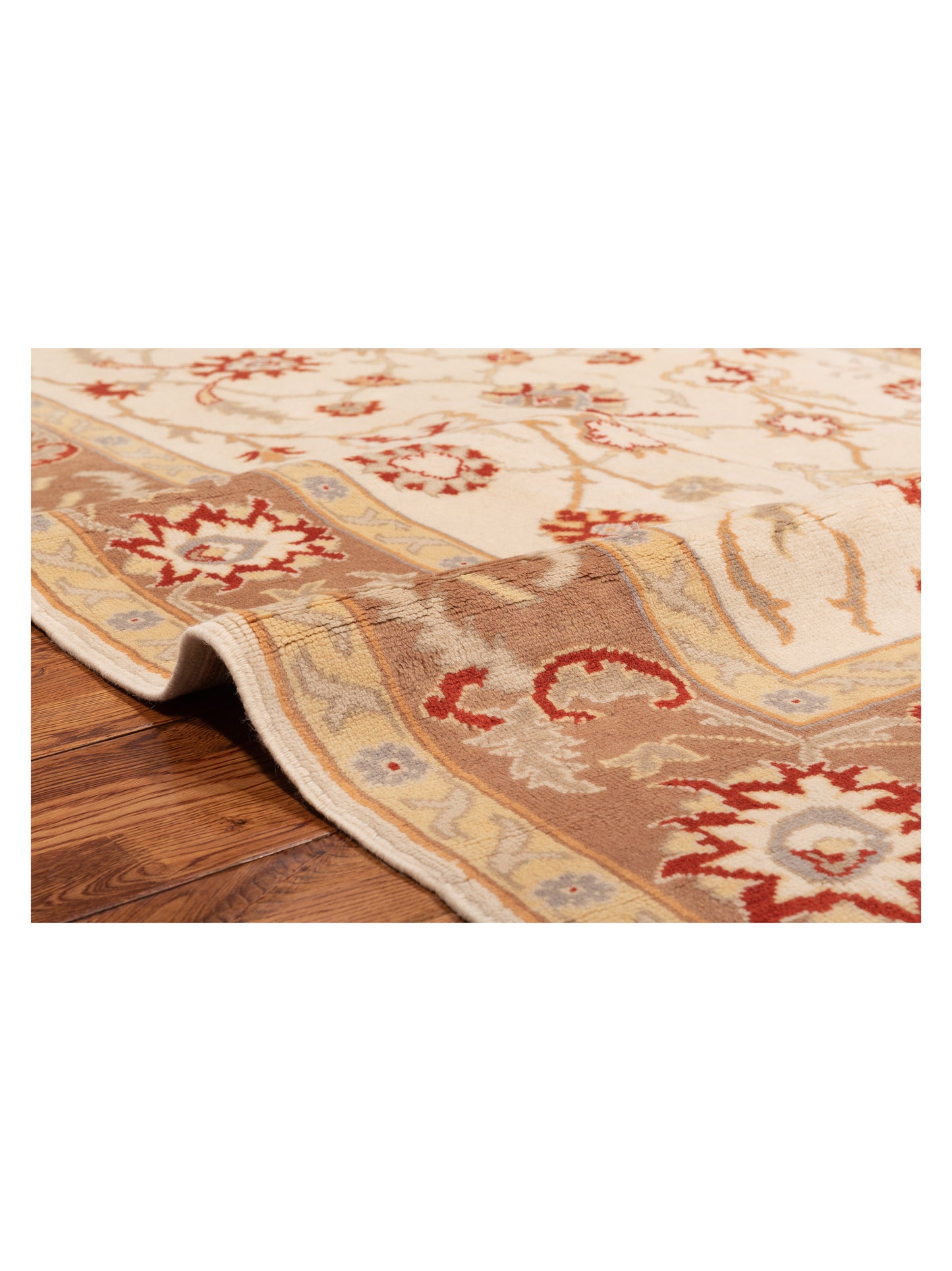 Milas 146191 Ivory Brown 5.3x10.6 Hand Knotted Rug