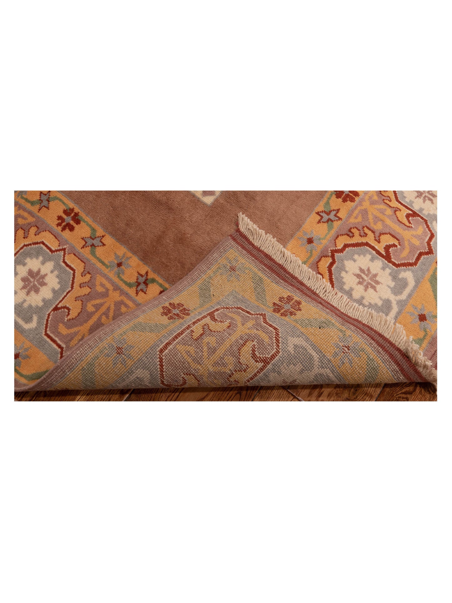 Milas 146193 Ivory Brown 5.3x8.1 Hand Knotted Rug