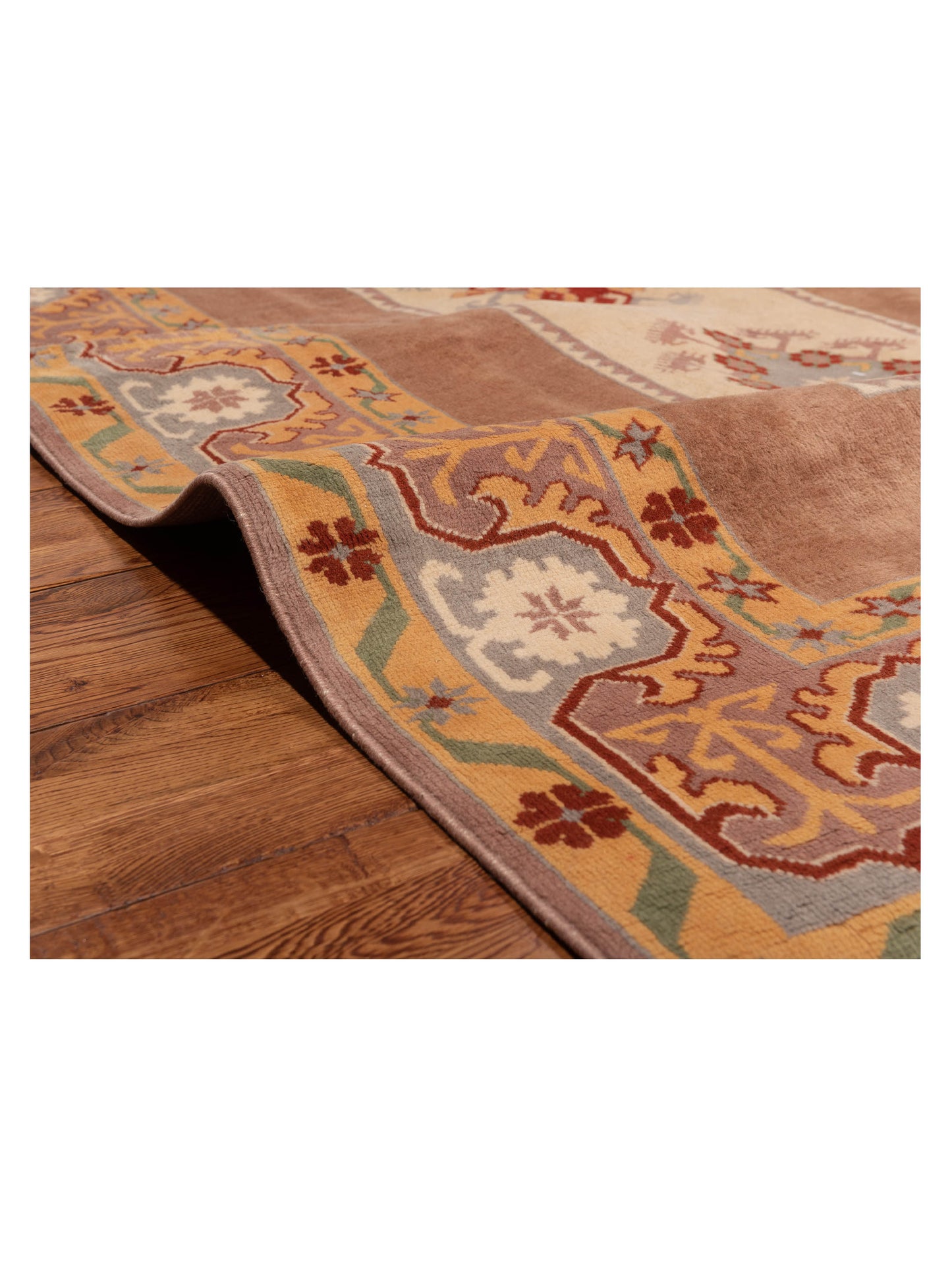 Milas 146193 Ivory Brown 5.3x8.1 Hand Knotted Rug
