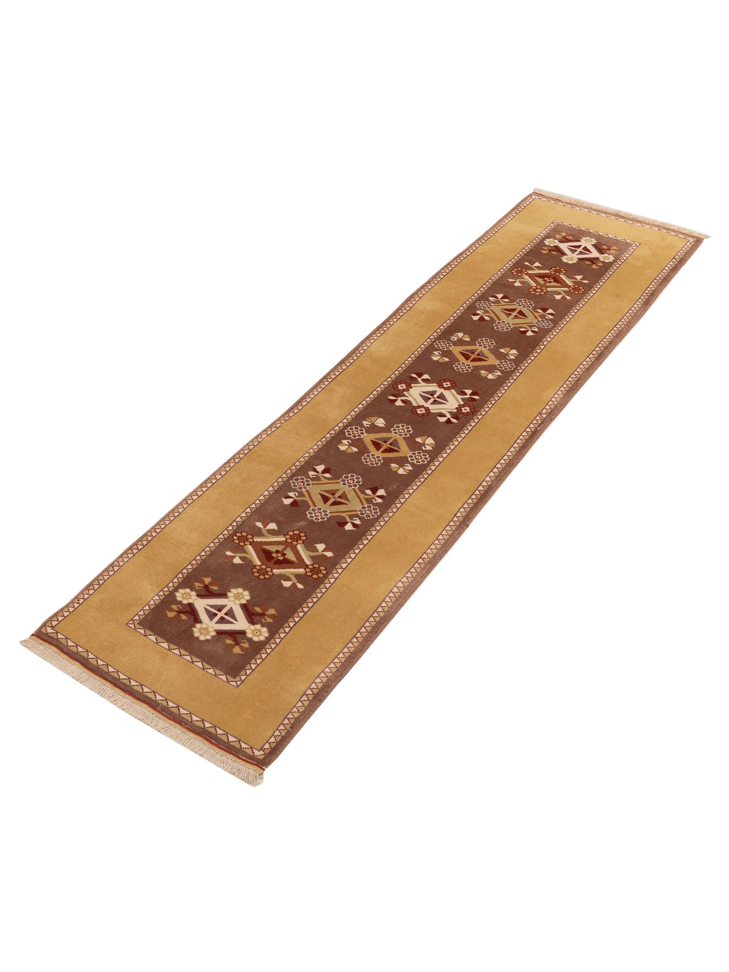 Milas 146202 Purple Gold 2.8x10.2 Hand Knotted Rug