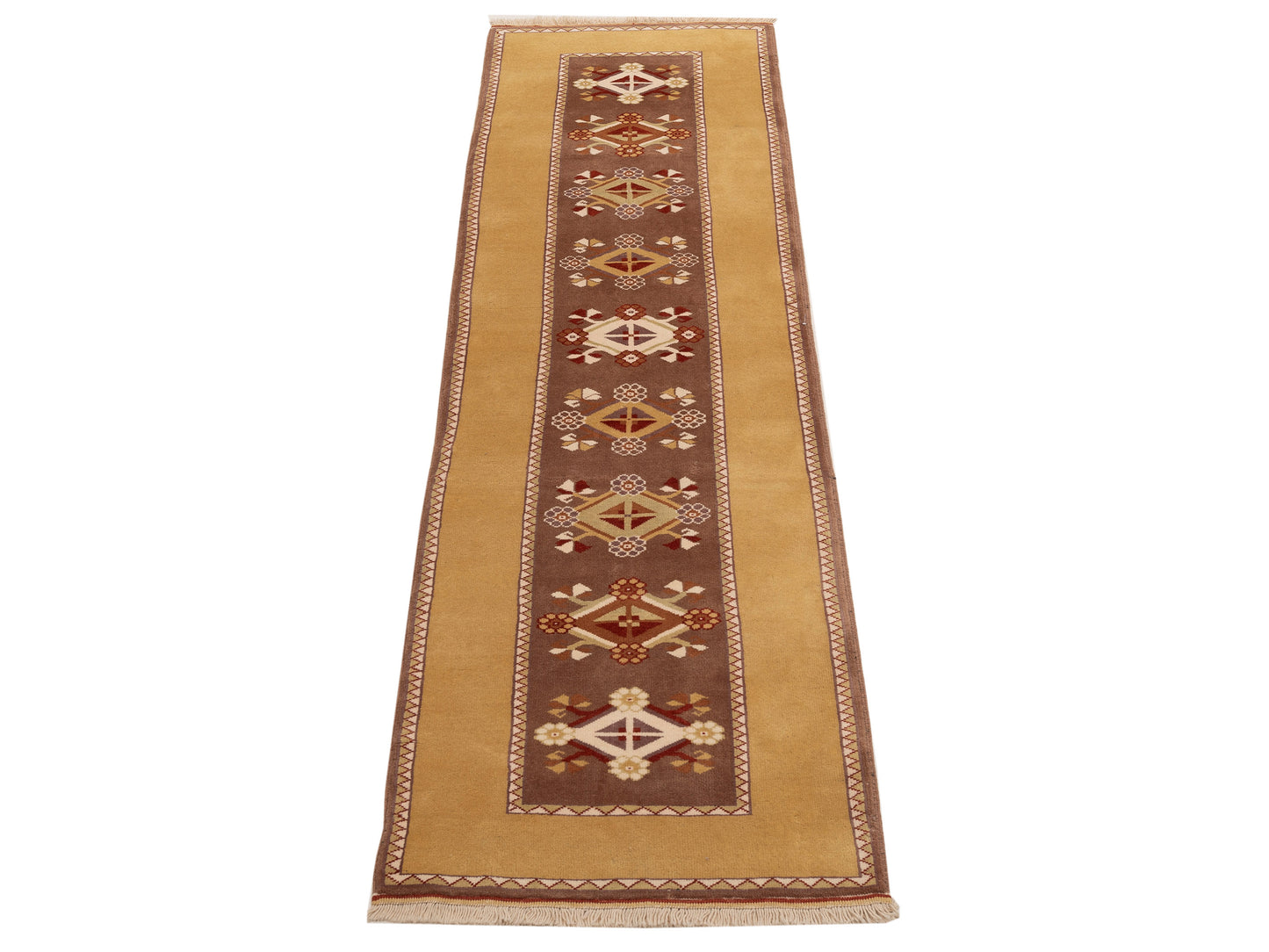 Milas 146202 Purple Gold 2.8x10.2 Hand Knotted Rug