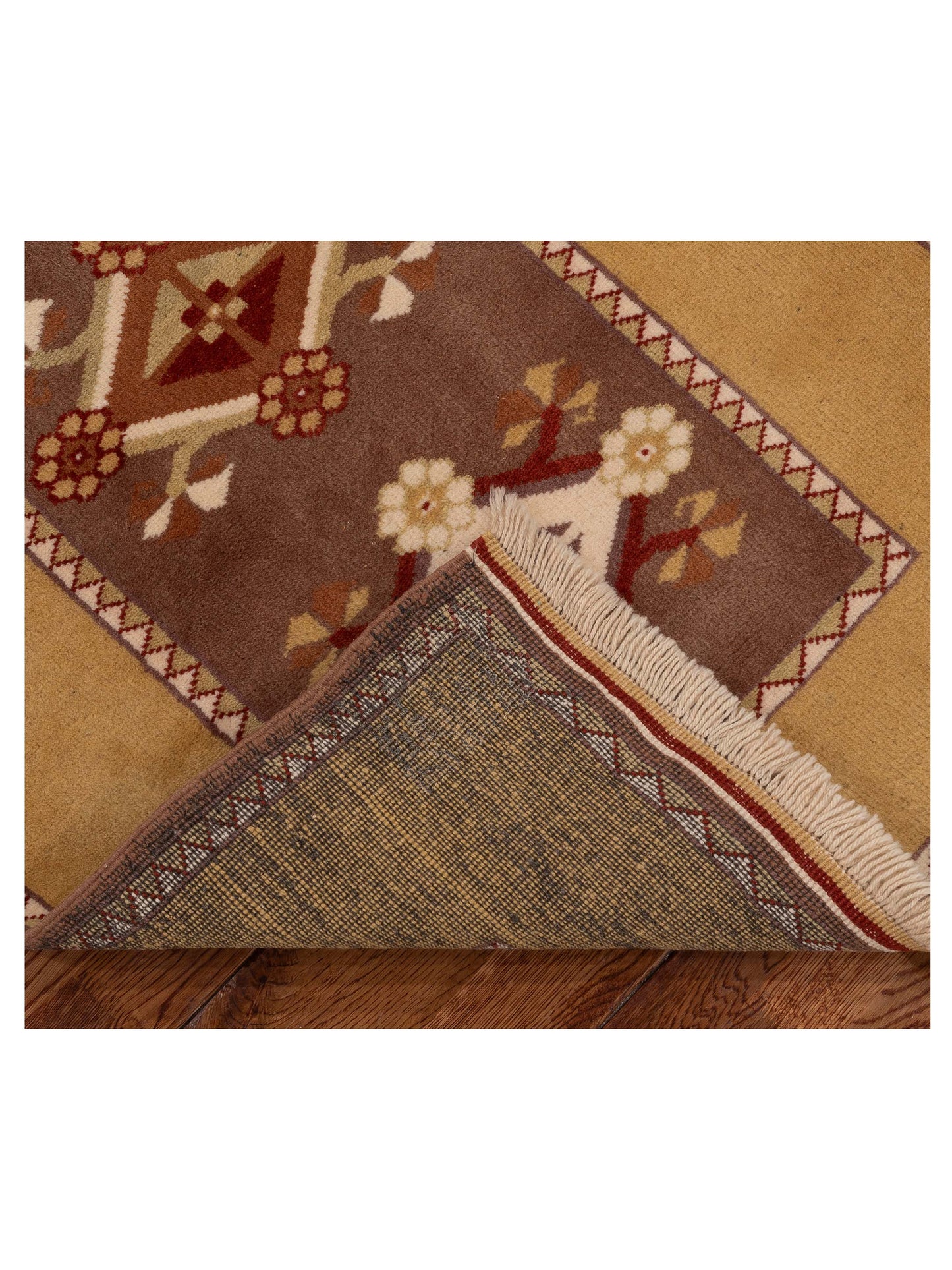 Milas 146202 Purple Gold 2.8x10.2 Hand Knotted Rug
